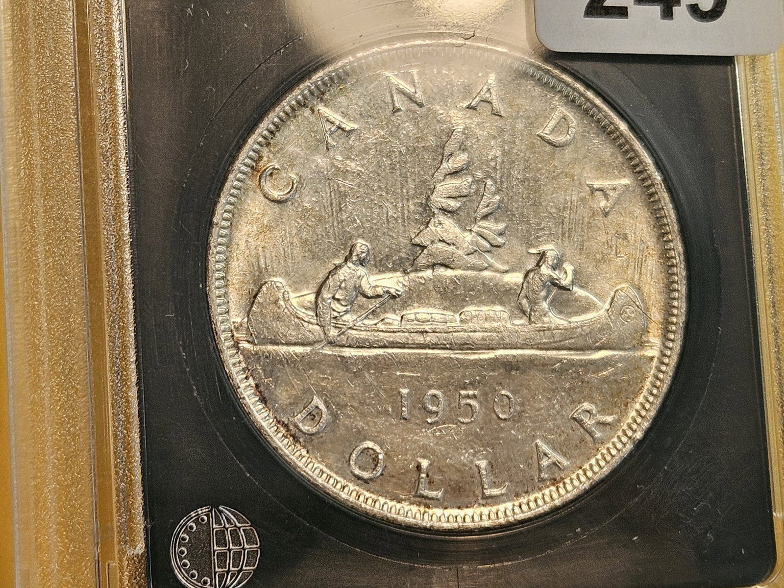 Brilliant AU-BU 1950 Canada Silver Dollar - 4