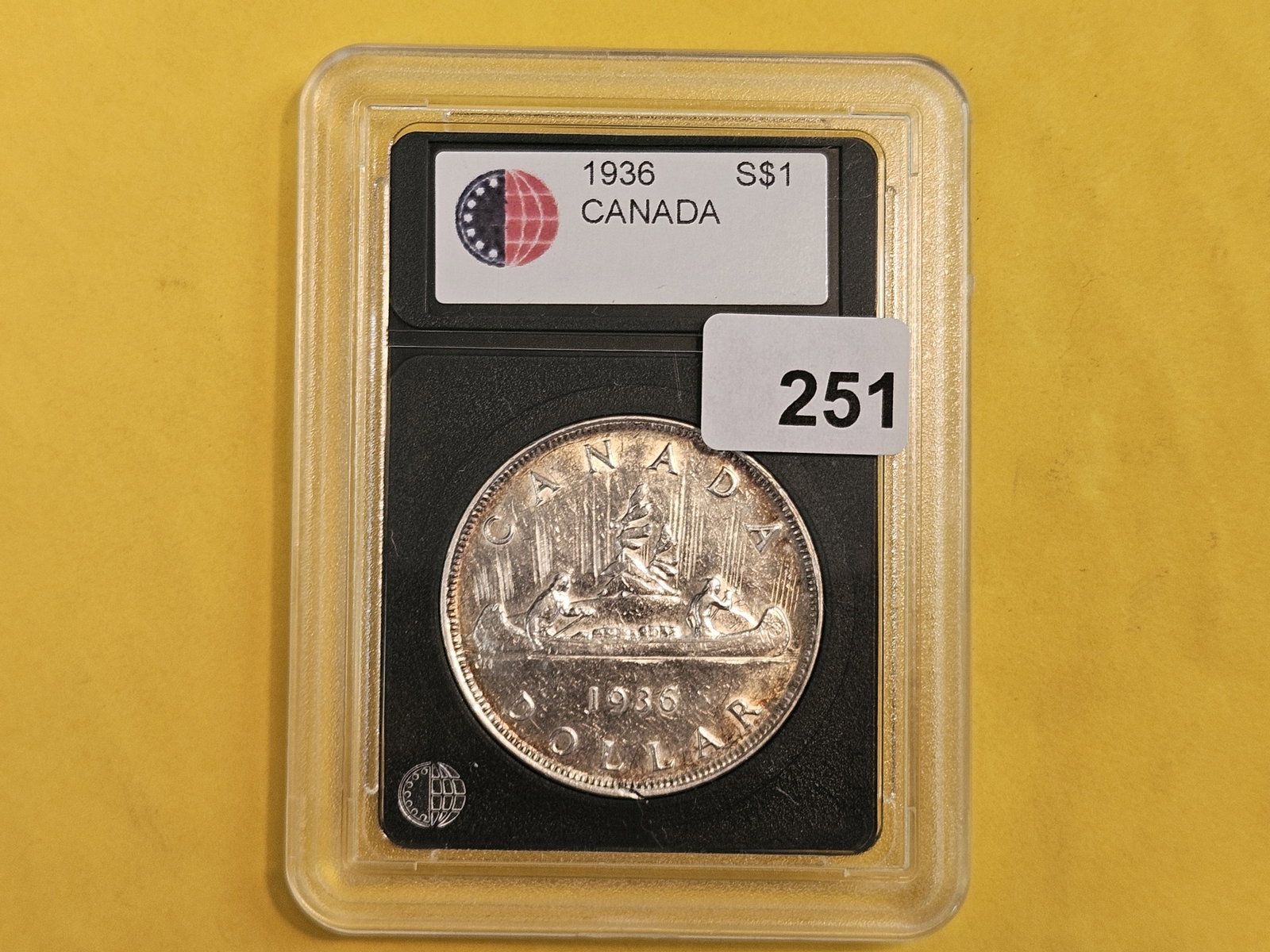 Brilliant XF-AU 1936 Canada Silver Dollar - 2