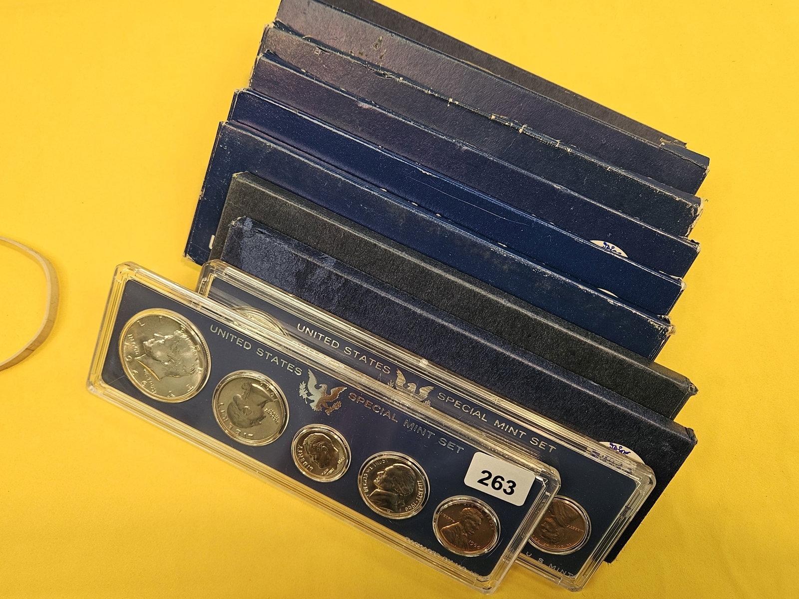 Ten mixed US Special Mint Sets: All in OGP. Two without the outer box. All have silver half dollars