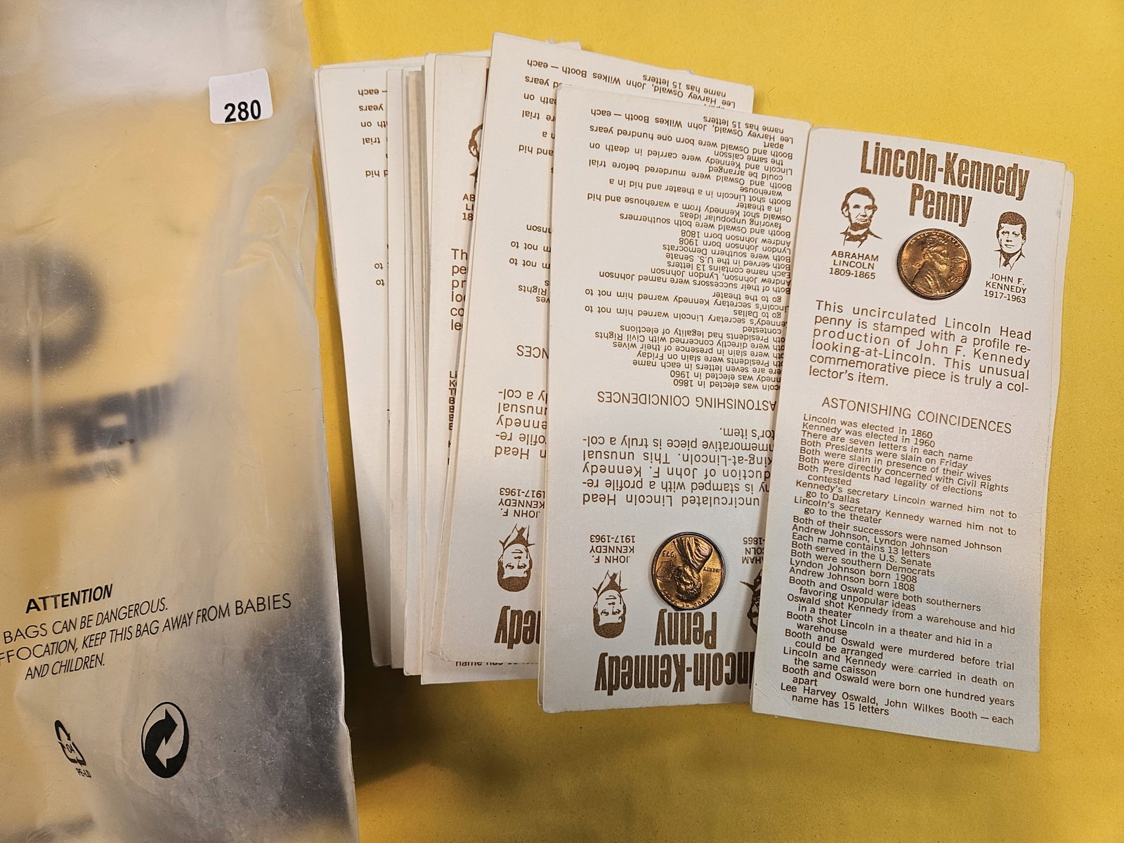 Twenty-four Lincoln-Kennedy Pennies: All in original holders