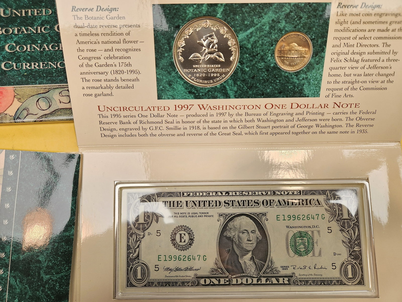 GEM US 1997 Botanic Garden Coinage and Currency Set - 2