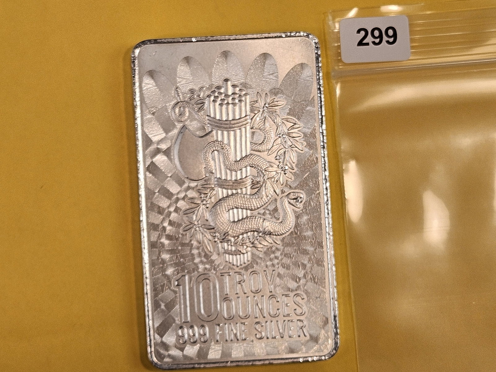 TEN Troy ounce .999 fine silver art bar - 2