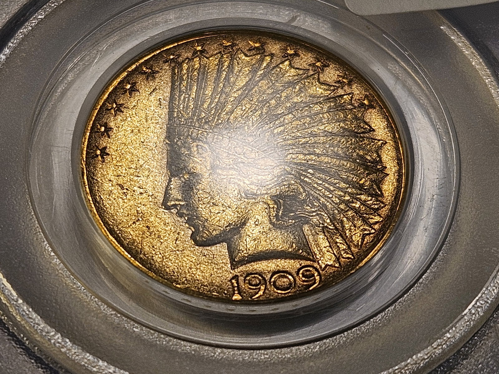 GOLD! PCGS 1909-S Ten Dollar Indian Head Gold in About Uncirculated 50 - 2