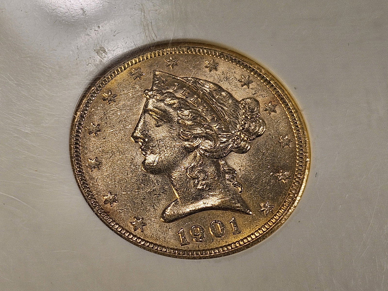 GOLD! PCI 1901-S Liberty Head $5 Dollar Gold in Mint State 63 - 2