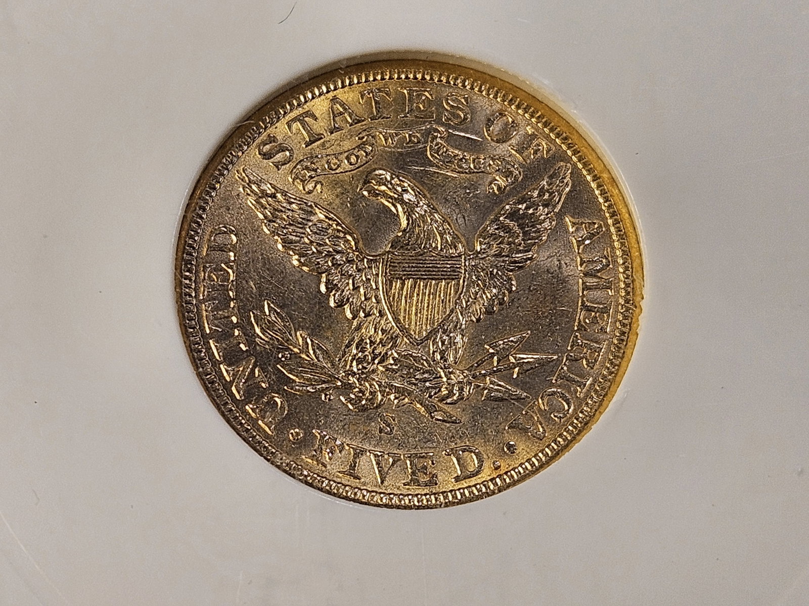 GOLD! PCI 1901-S Liberty Head $5 Dollar Gold in Mint State 63 - 5