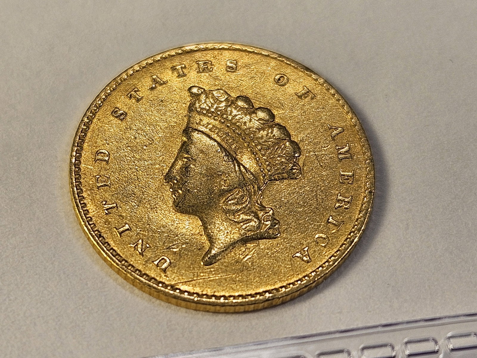 GOLD! Bright Circulated 1855 Liberty Head $1 Gold - 2