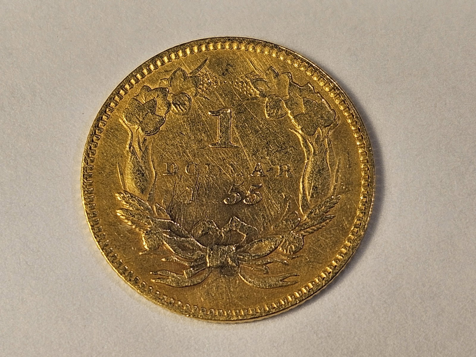 GOLD! Bright Circulated 1855 Liberty Head $1 Gold - 5