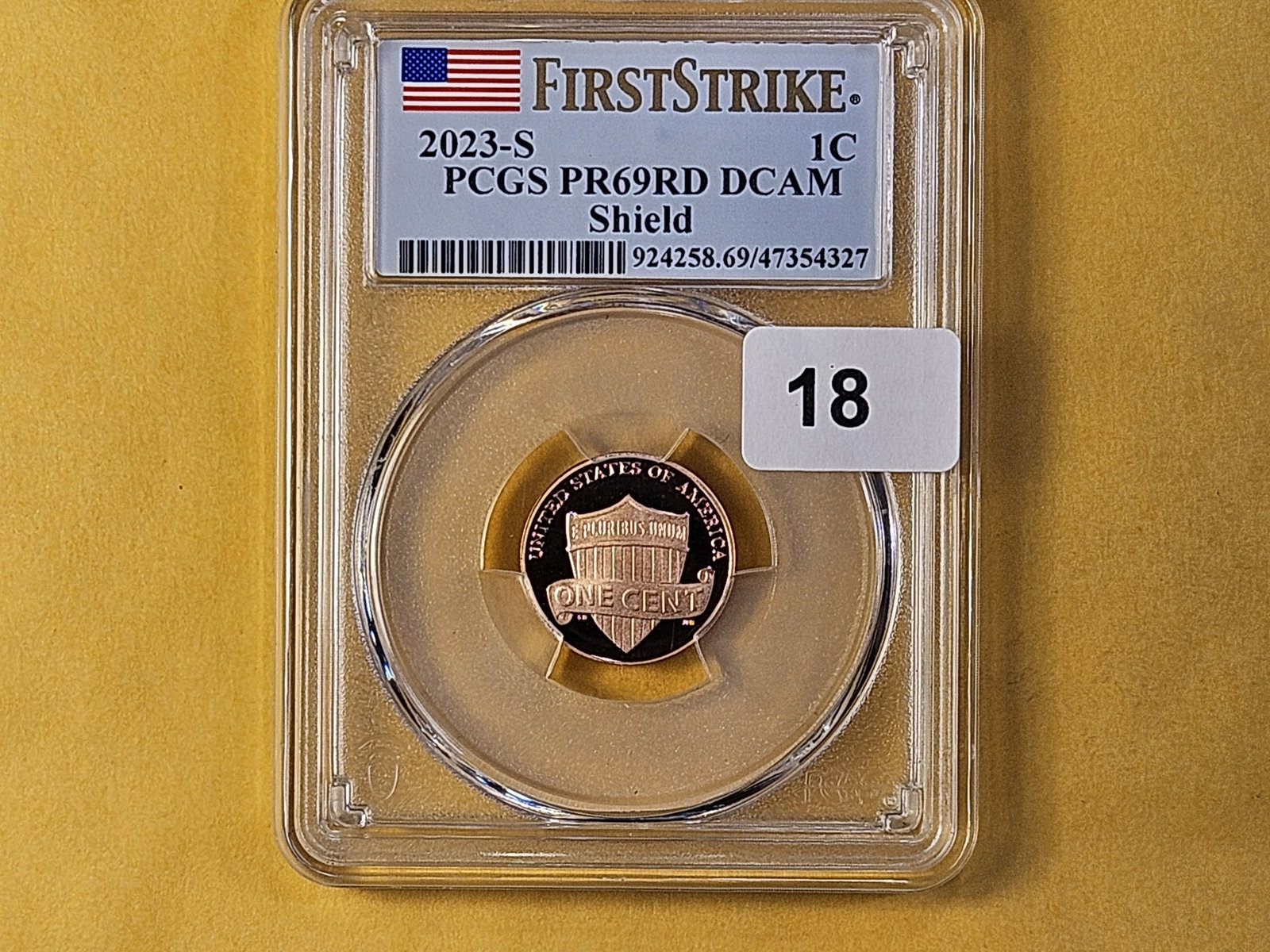 PCGS 2023-S Lincoln Shield Cent in Proof 69 Red Deep Cameo - 3