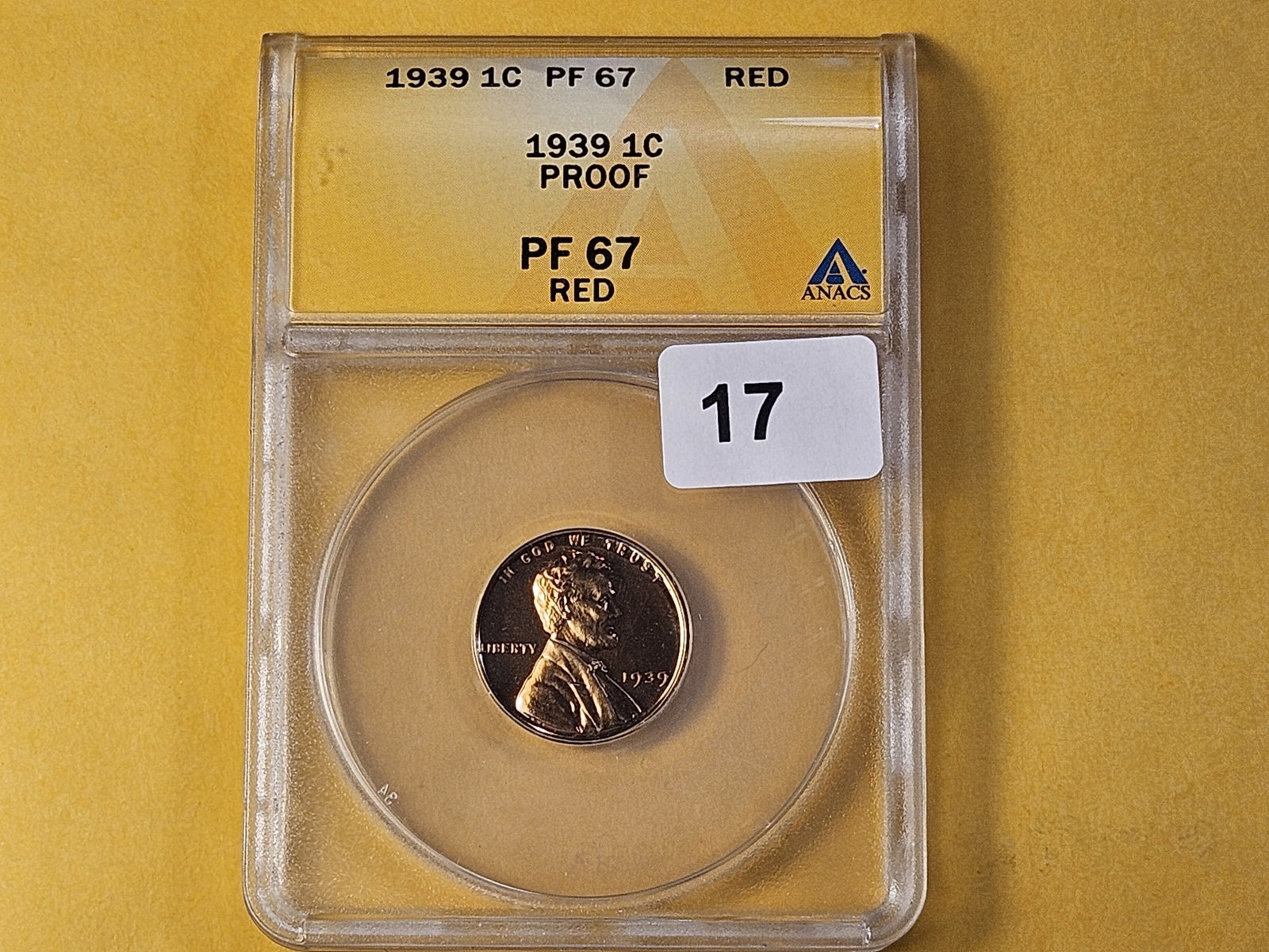WOW! ANACS 1939 Lincoln Cent in Proof 67 Red - 4