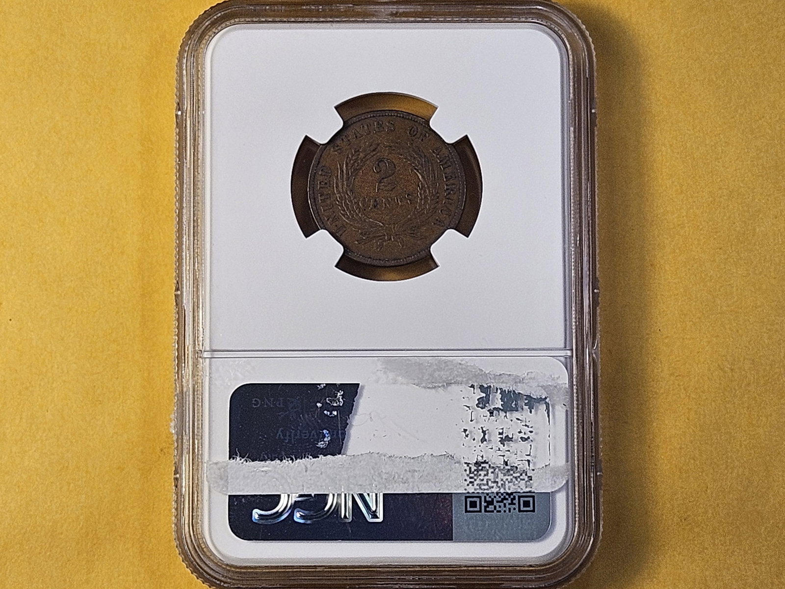 NGC 1871 Two Cent Piece in Very Fine Brown - 3
