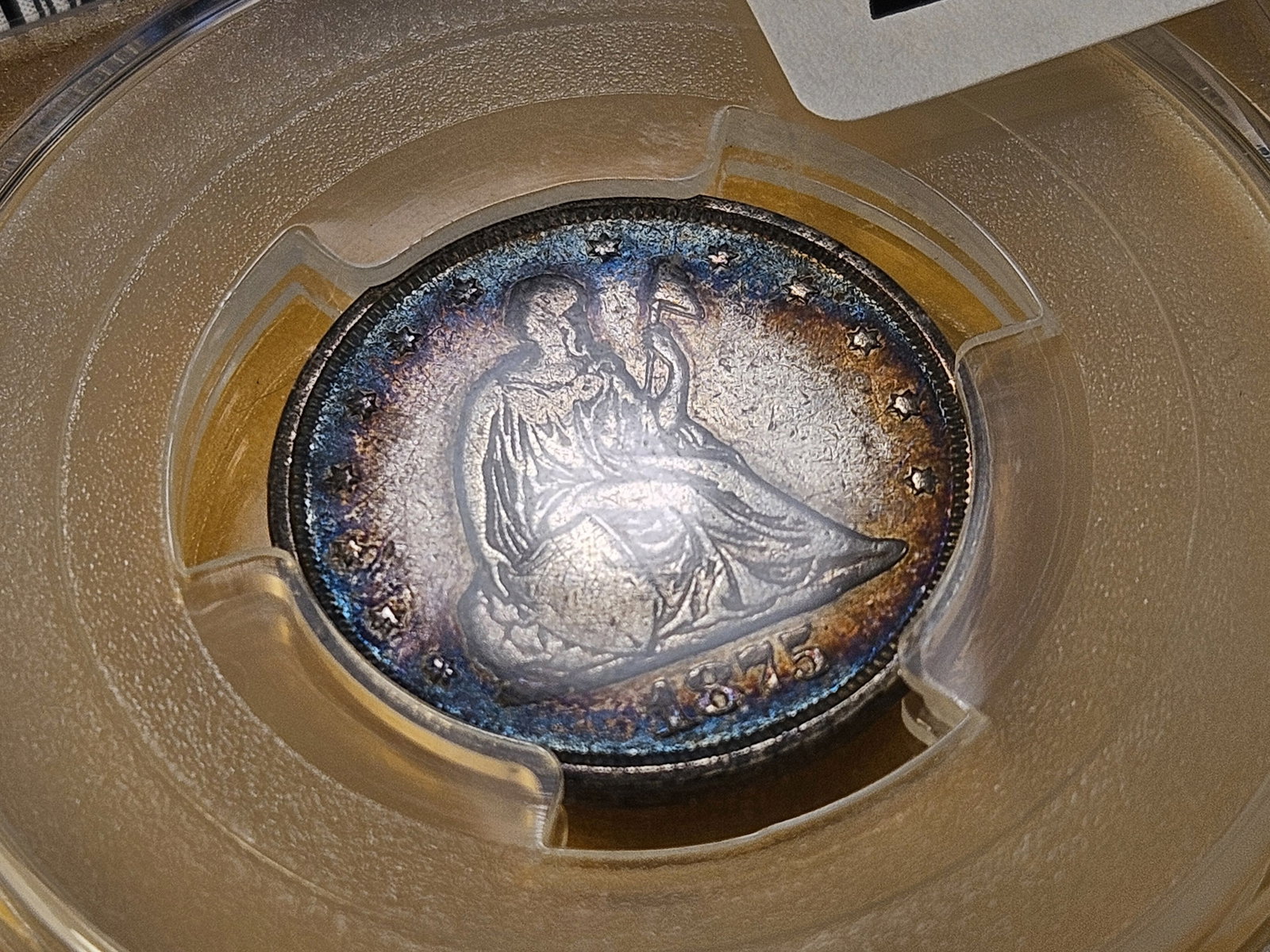 PCGS 1875 Seated Liberty Silver Twenty Cent Piece in Very Fine -details - 2