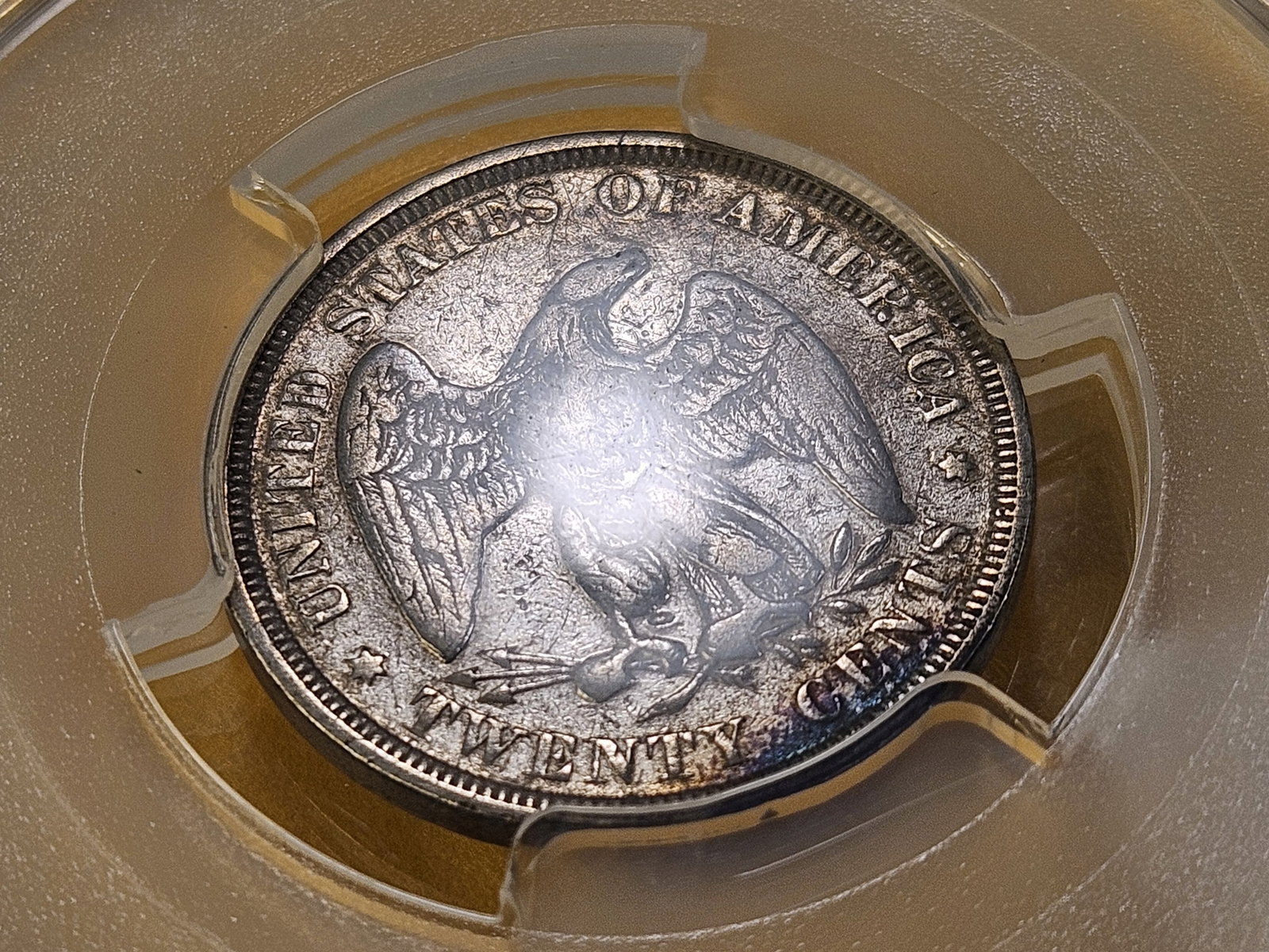 PCGS 1875 Seated Liberty Silver Twenty Cent Piece in Very Fine -details - 6