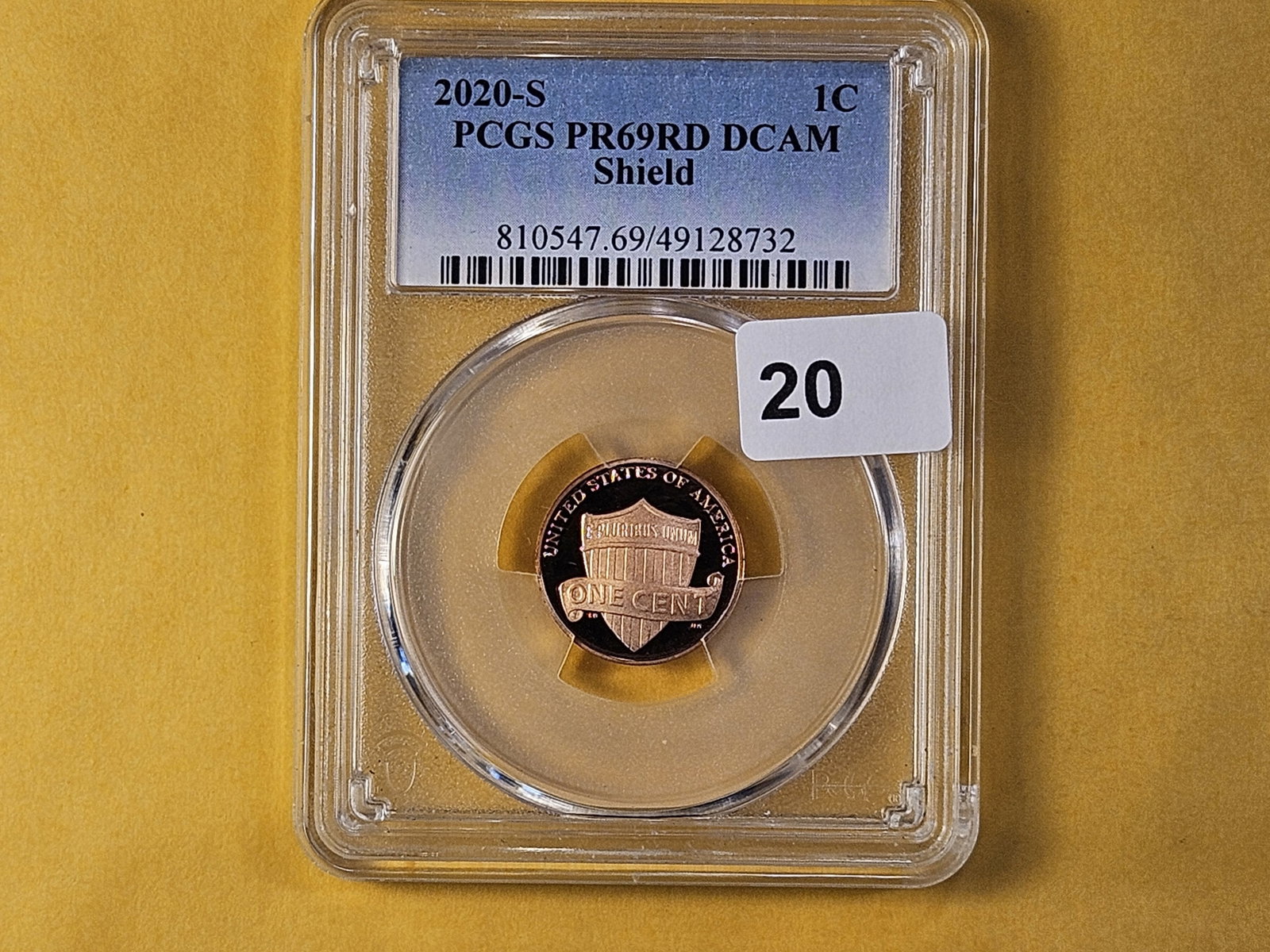 PCGS 2020-S Lincoln Shield Cent in Proof 69 Red Deep Cameo - 3