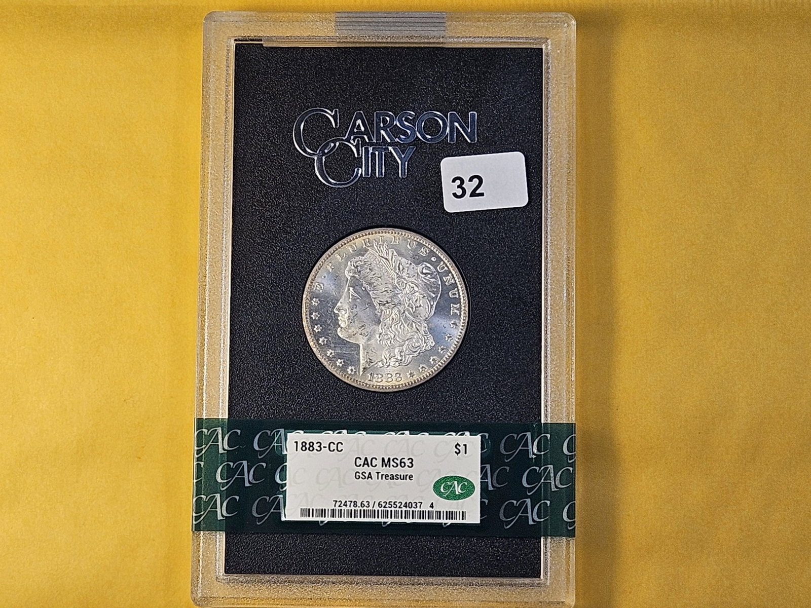 KEY DATE! CACG 1883-CC Morgan Silver Dollar in Mint State 63 - 4