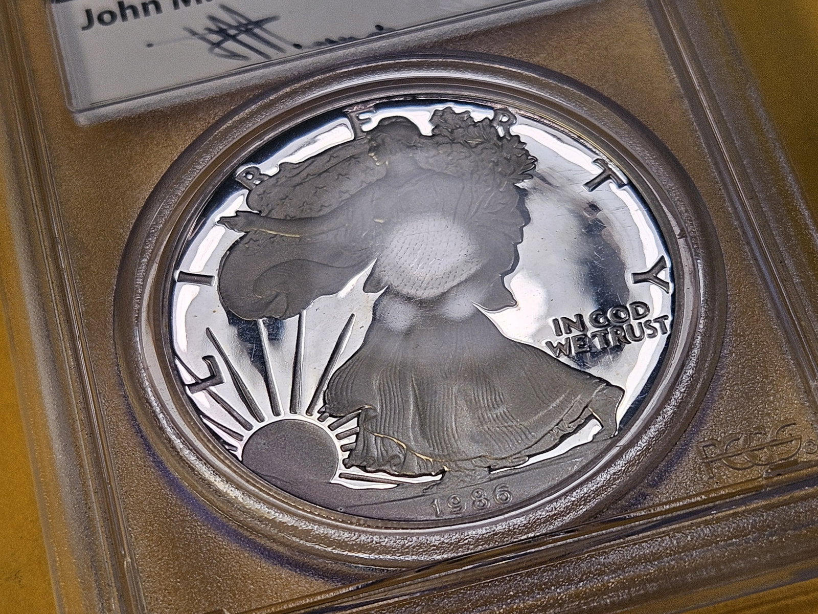 PERFECT! PCGS 1986-S American Silver Eagle in Proof 70 Deep Cameo - 6