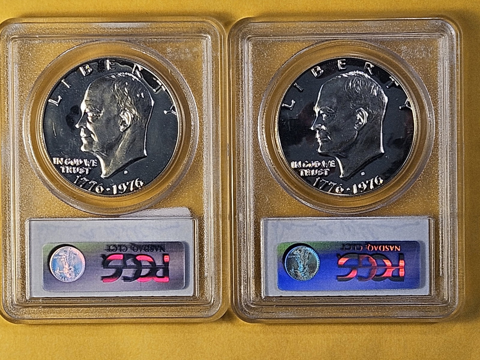 Two PCGS 1976-S Eisenhower Silver Dollars in GEM Proof - 4