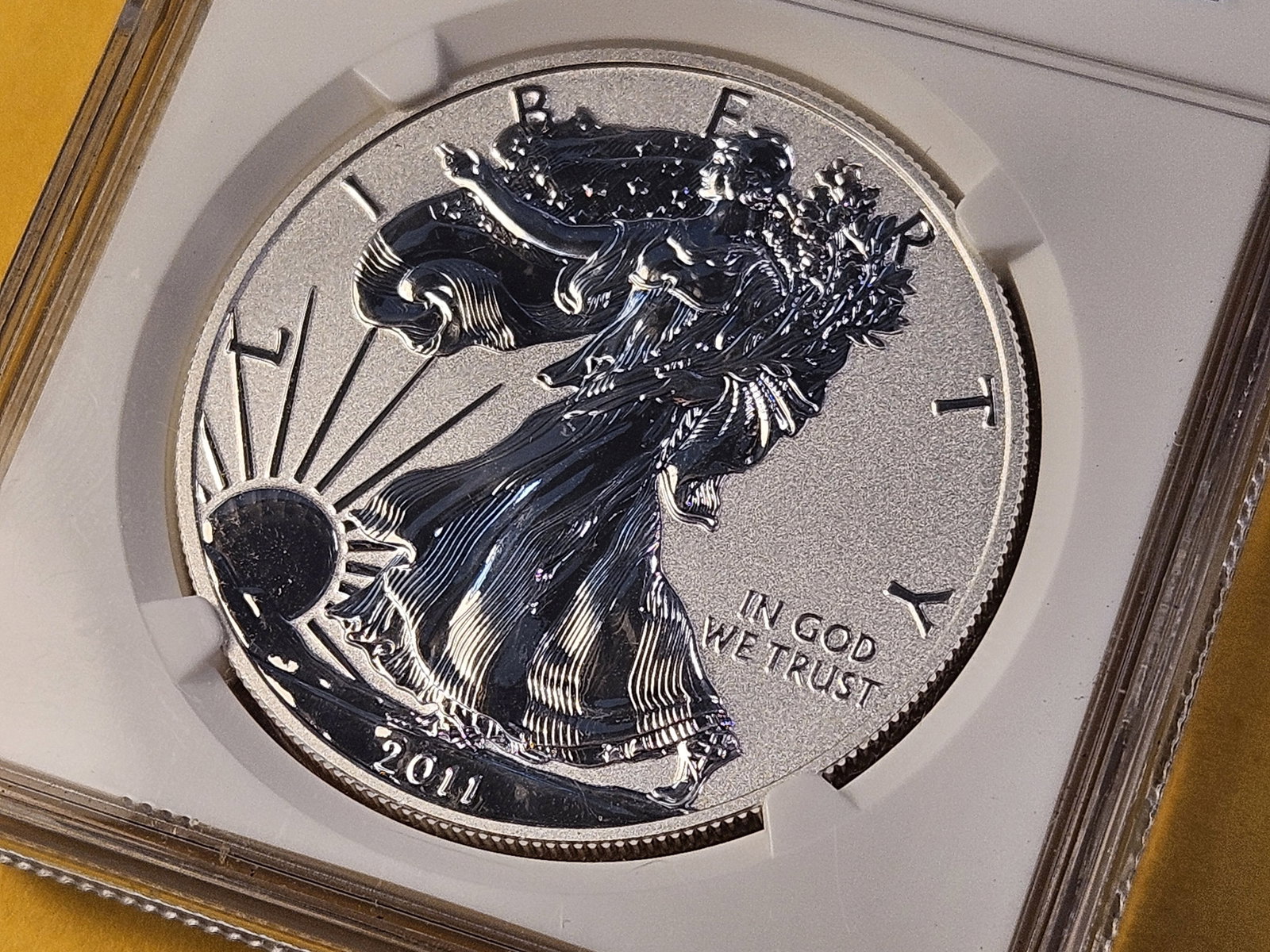 PERFECT! NGC 2011 American Silver Eagle in Proof 70 Reverse Proof - 2