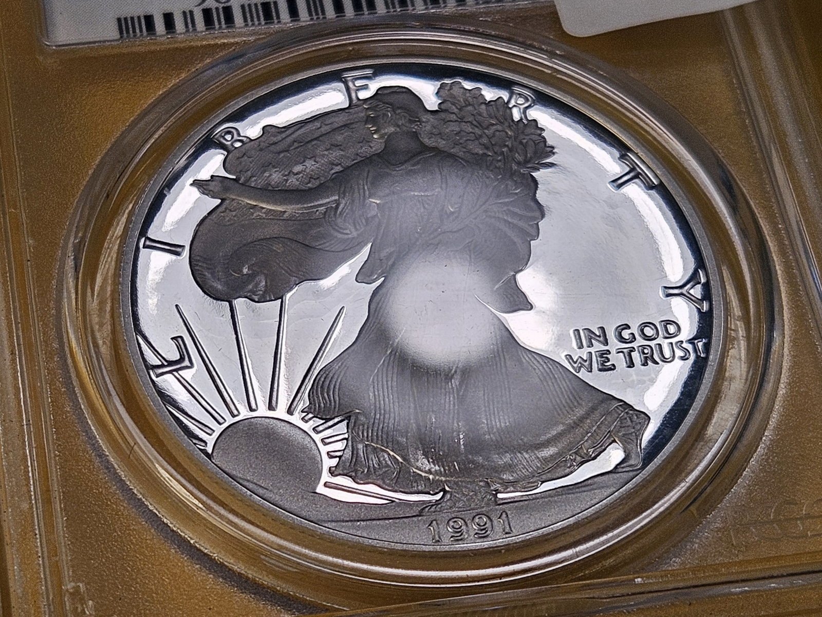 PERFECT! PCGS 1991-S American Silver Eagle in Proof 70 Deep Cameo - 2