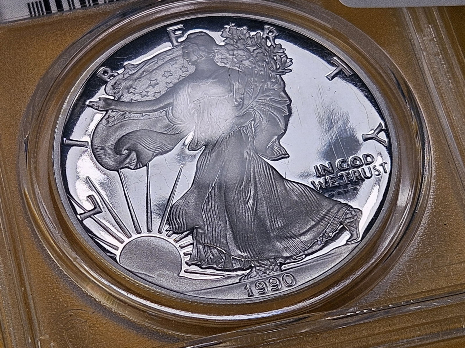 PERFECT! PCGS 1990-S American Silver Eagle in Proof 70 Deep Cameo - 2