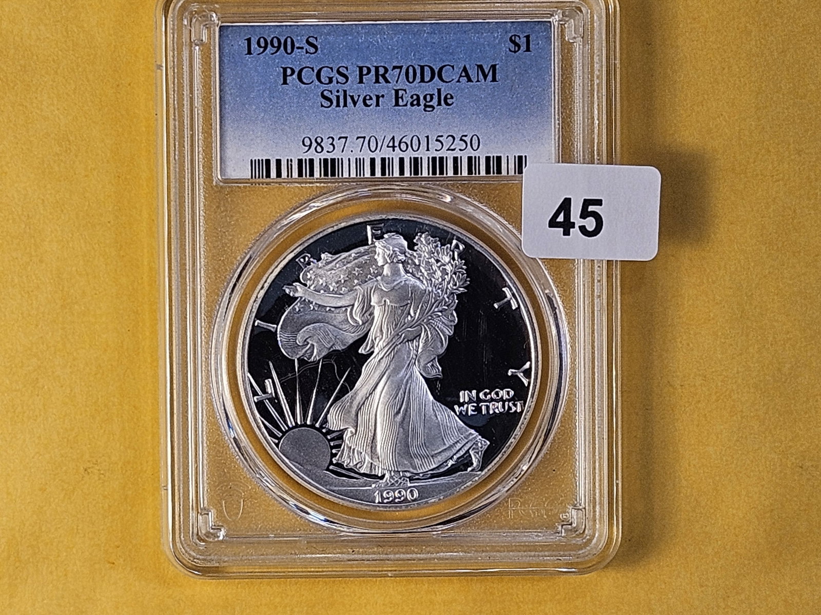 PERFECT! PCGS 1990-S American Silver Eagle in Proof 70 Deep Cameo - 3