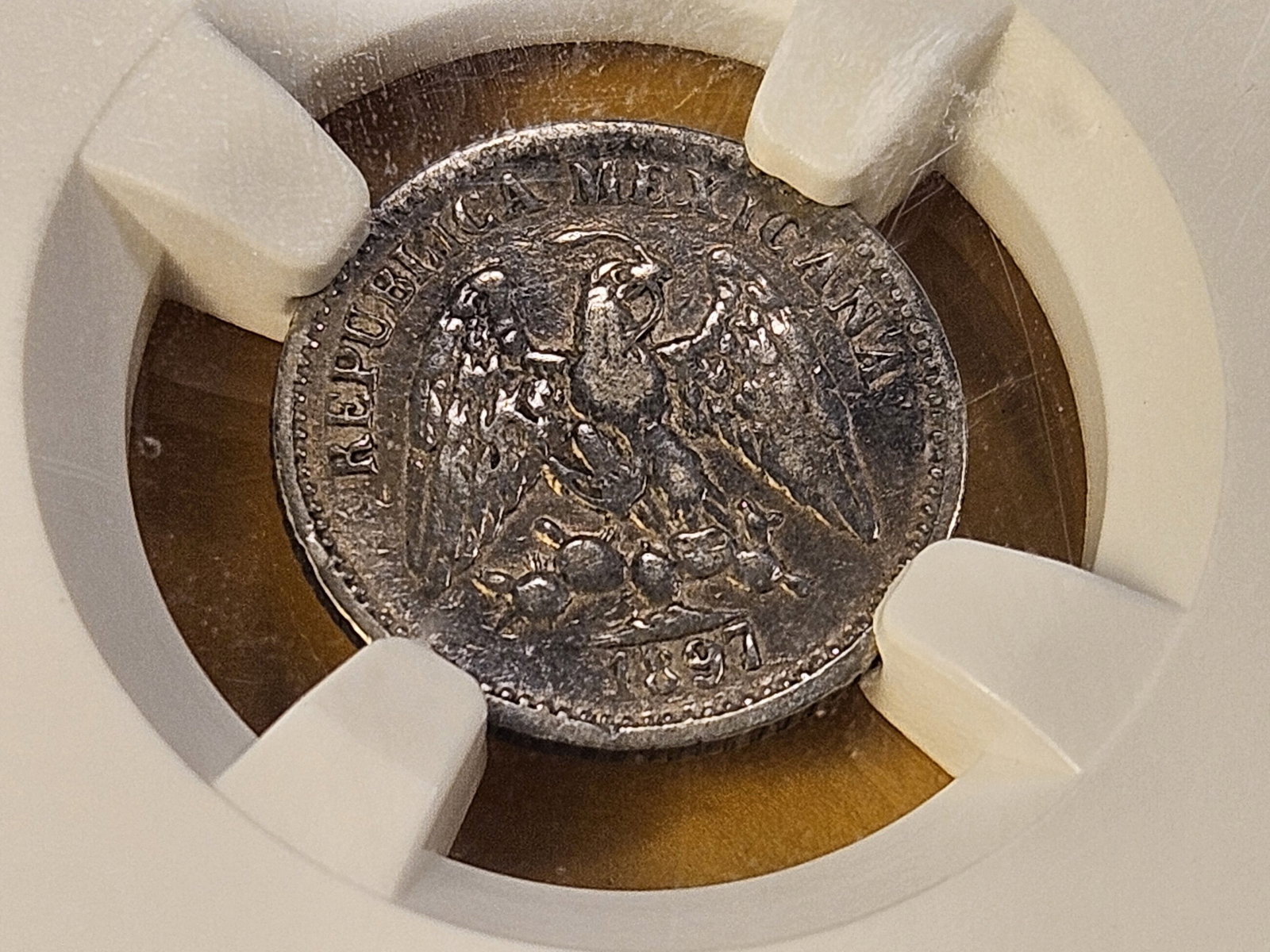 NGC Mexico 1897 Mo Silver Five Centavos in Extra Fine 40 - 2