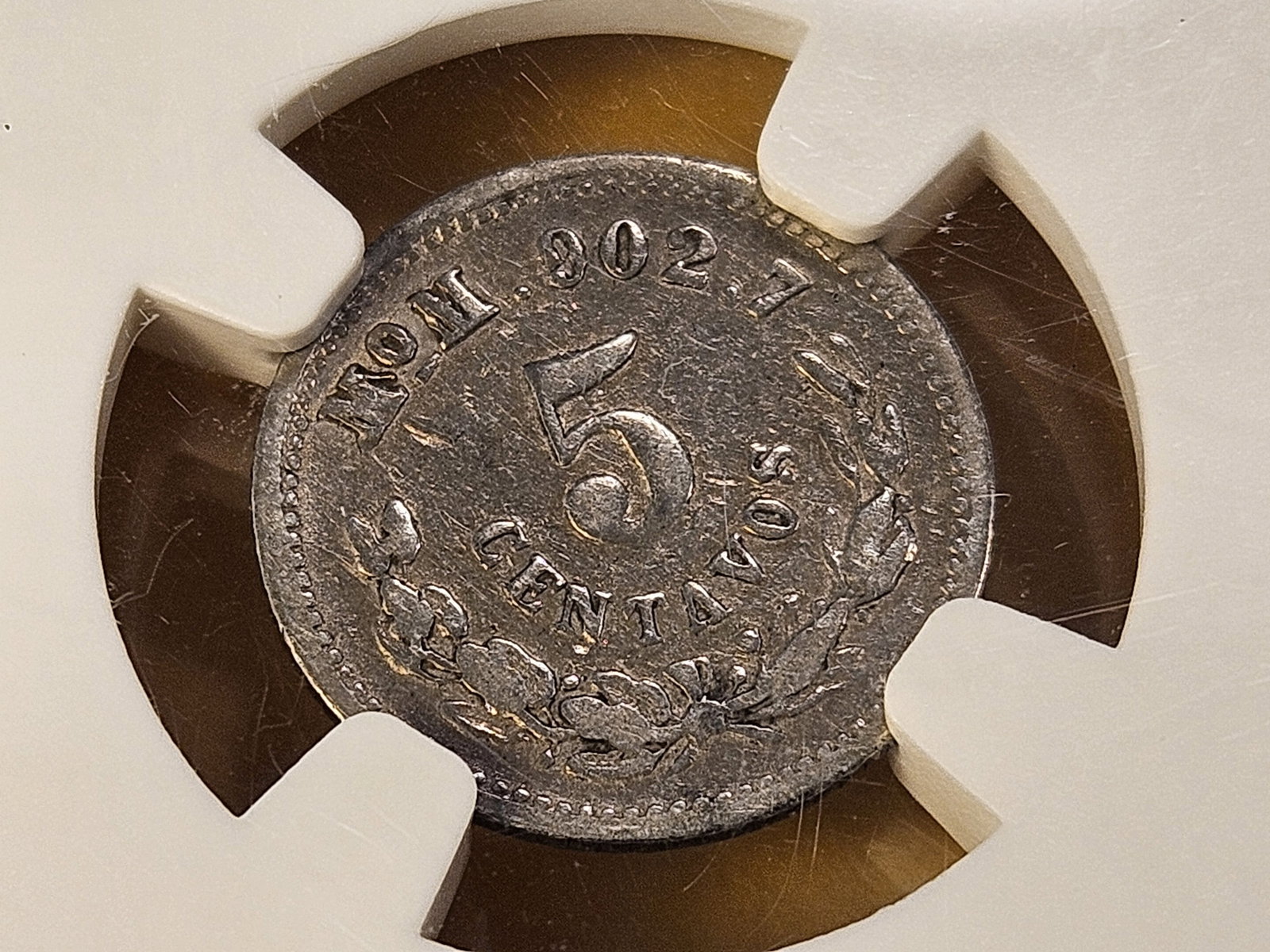 NGC Mexico 1897 Mo Silver Five Centavos in Extra Fine 40 - 6