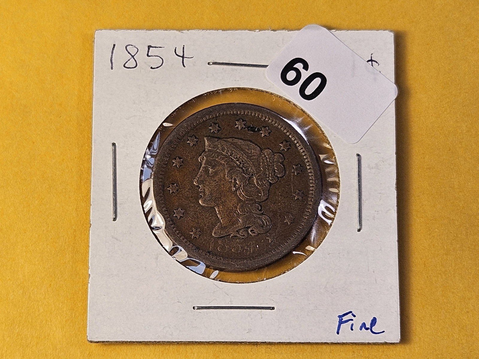 1854 Braided Hair Large Cent - 2