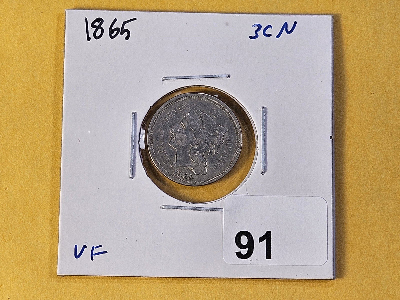 1865 Three cent Nickel - 2