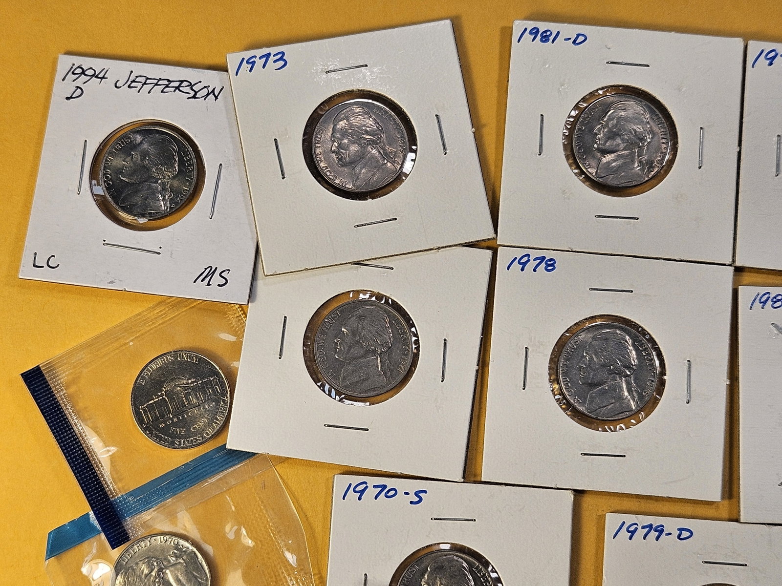 Thirty-Eight Mixed Jefferson Nickels, Five are Silver - 3