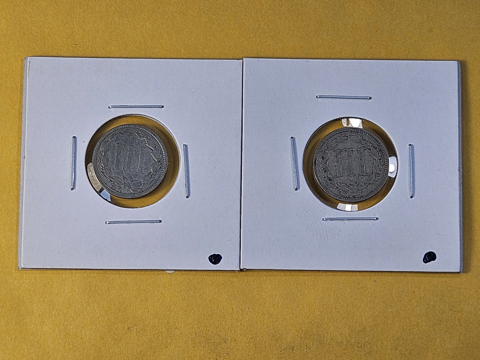 Two Circulated Three Cent Nickels - 4
