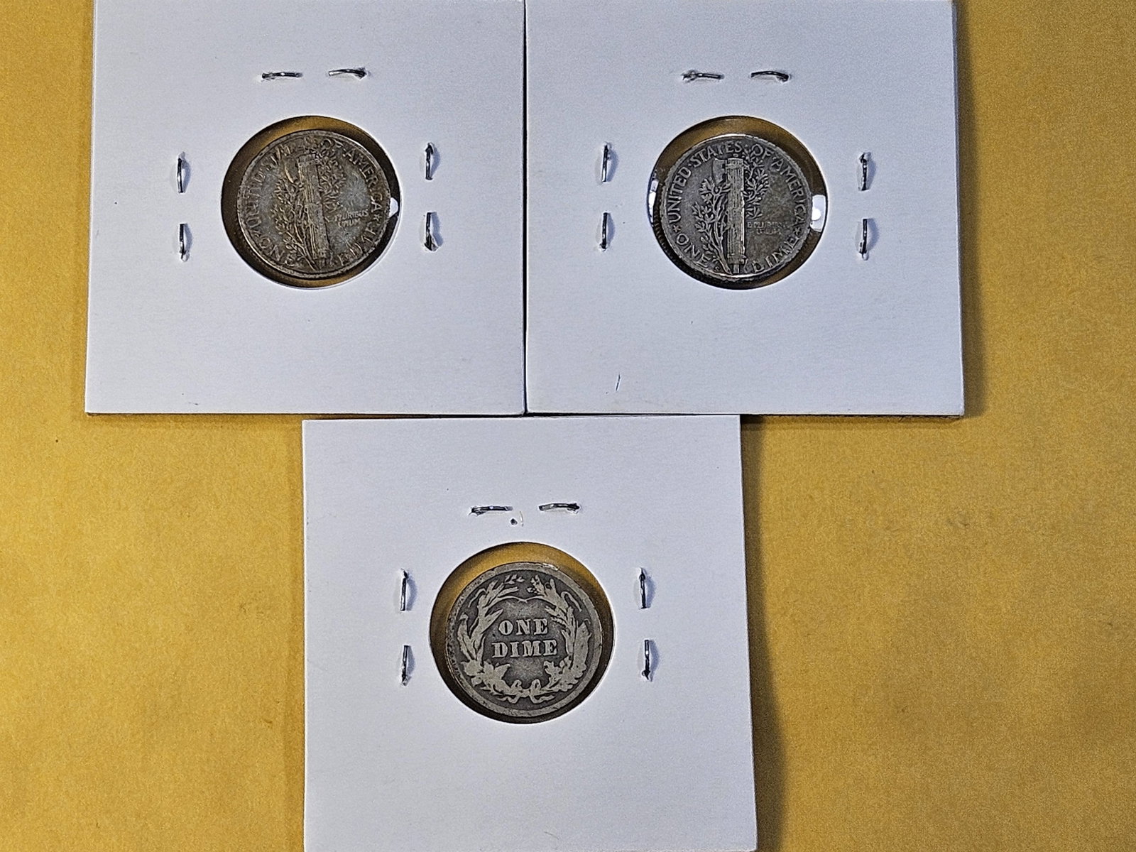 Three Circulated Silver Dimes - 5