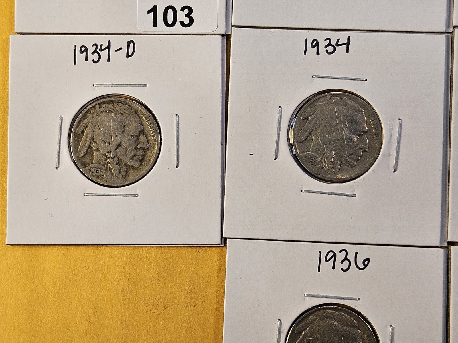 Ten Circulated Buffalo Nickels - 4