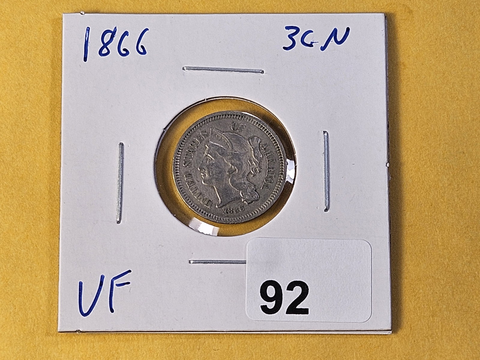 1866 Three cent Nickel - 2