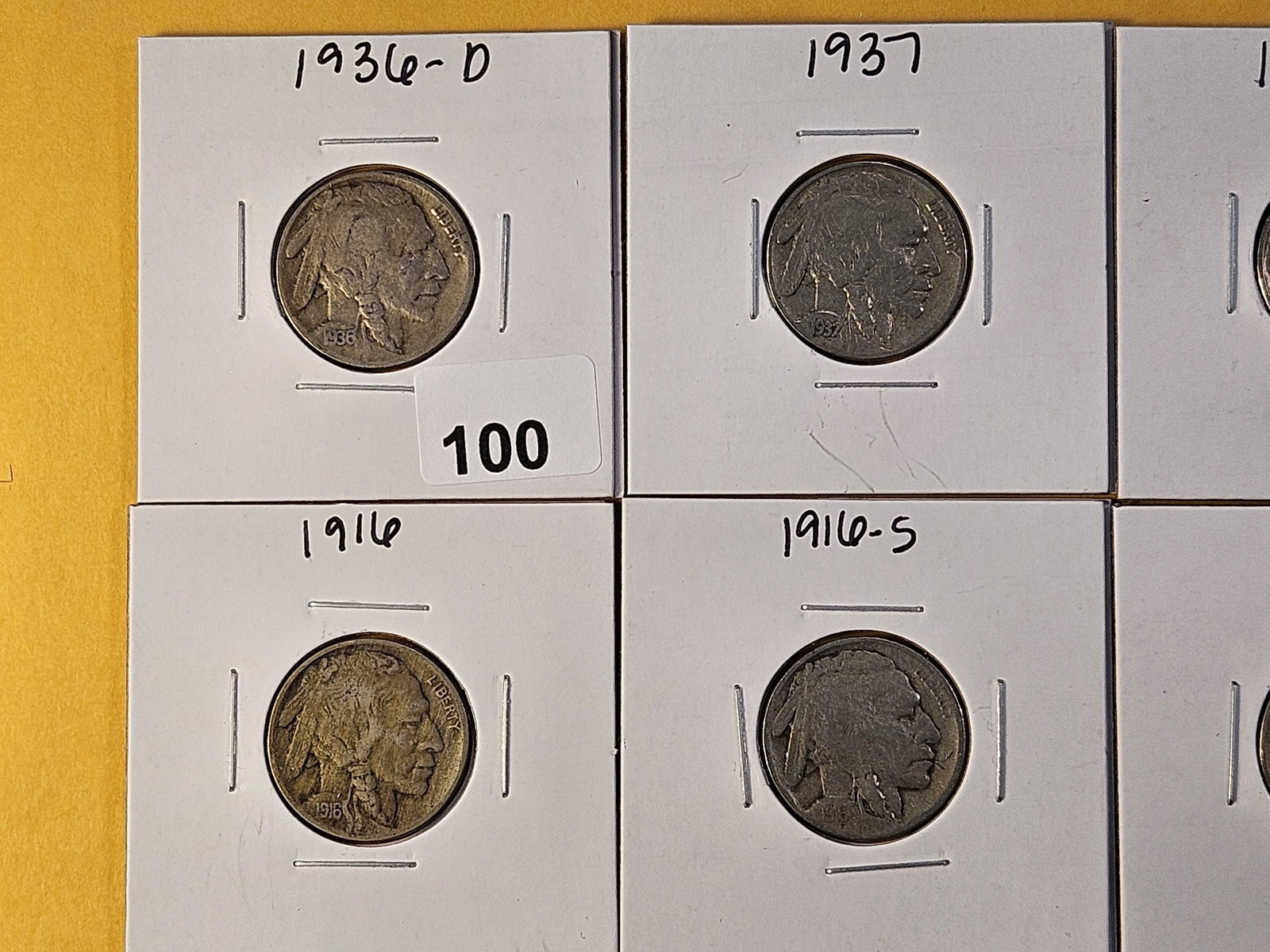 Ten Circulated Buffalo Nickels - 2