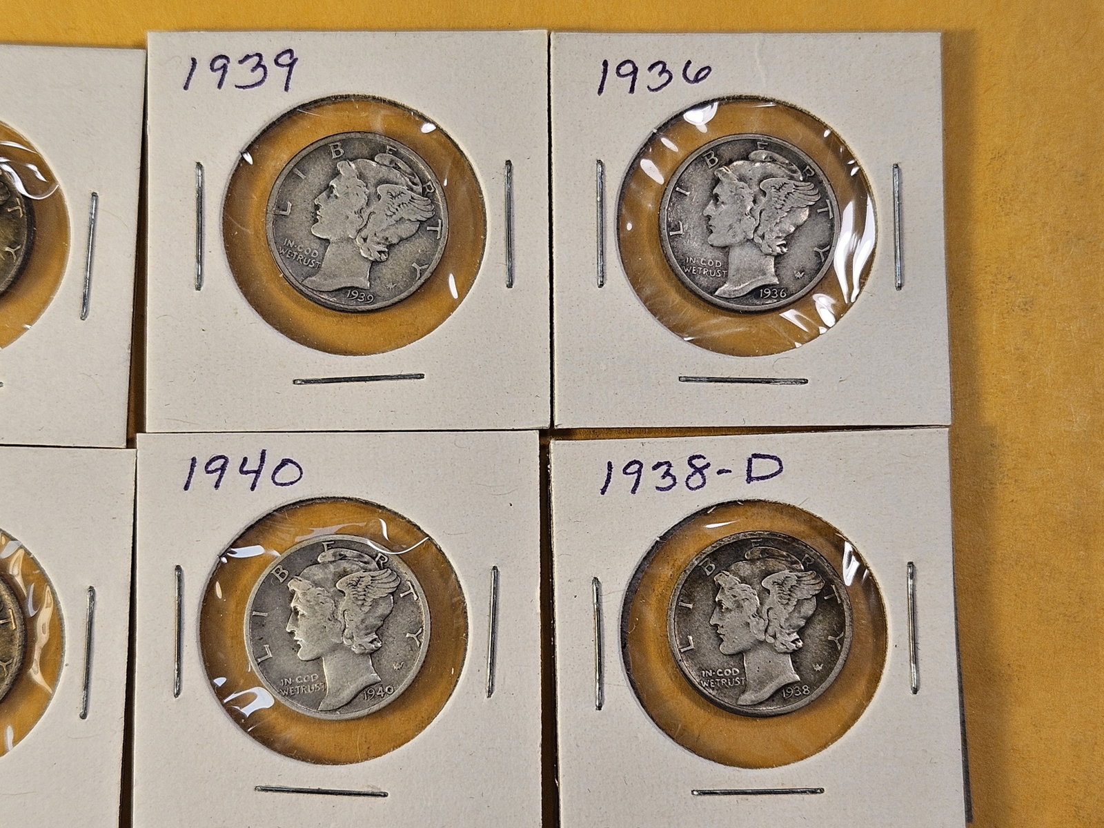 Fourteen Circulated Mercury Silver Dimes - 3