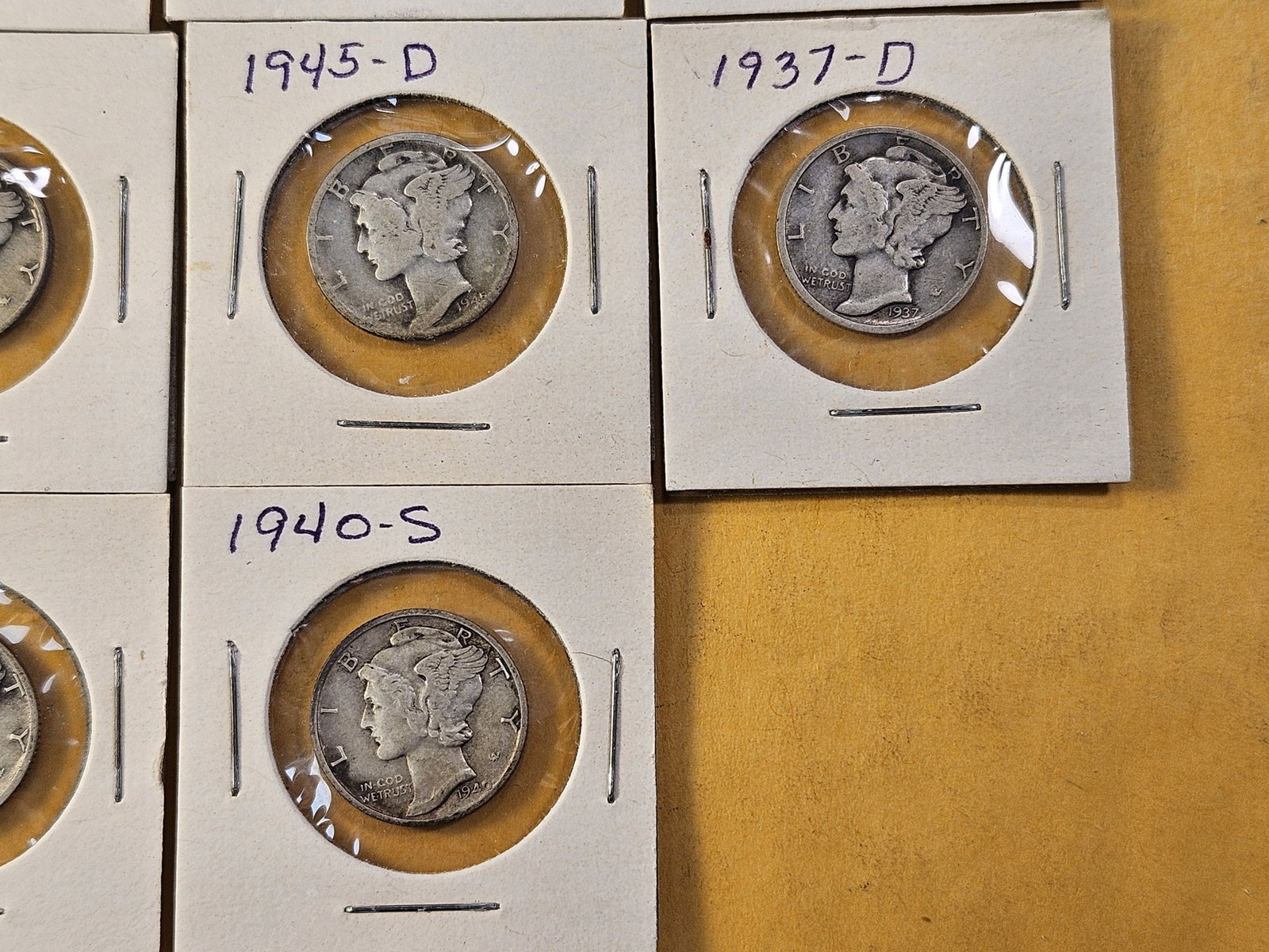 Fourteen Circulated Mercury Silver Dimes - 5