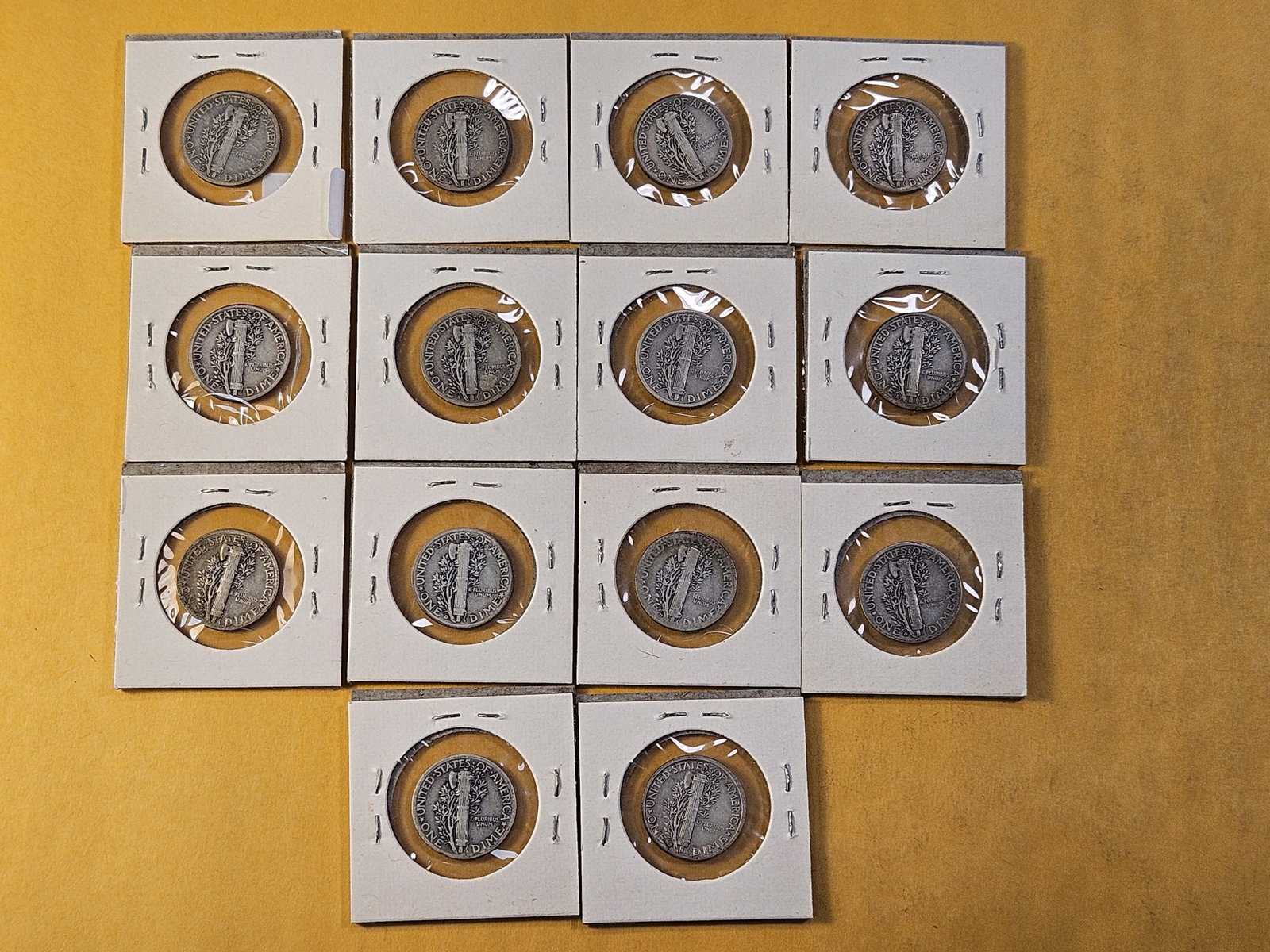 Fourteen Circulated Mercury Silver Dimes - 6