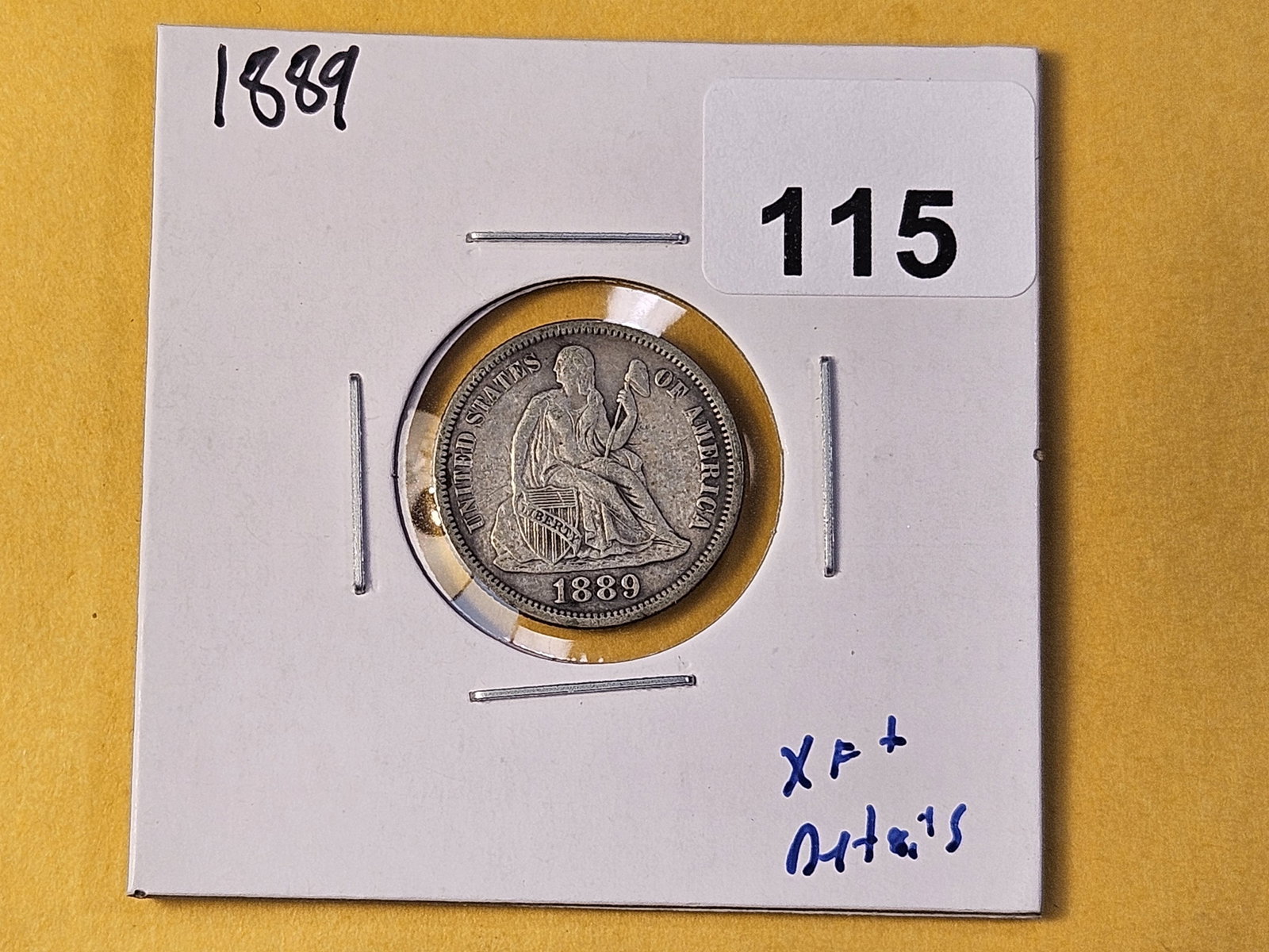 Better Grade 1889 Seated Liberty Silver Dime - 2