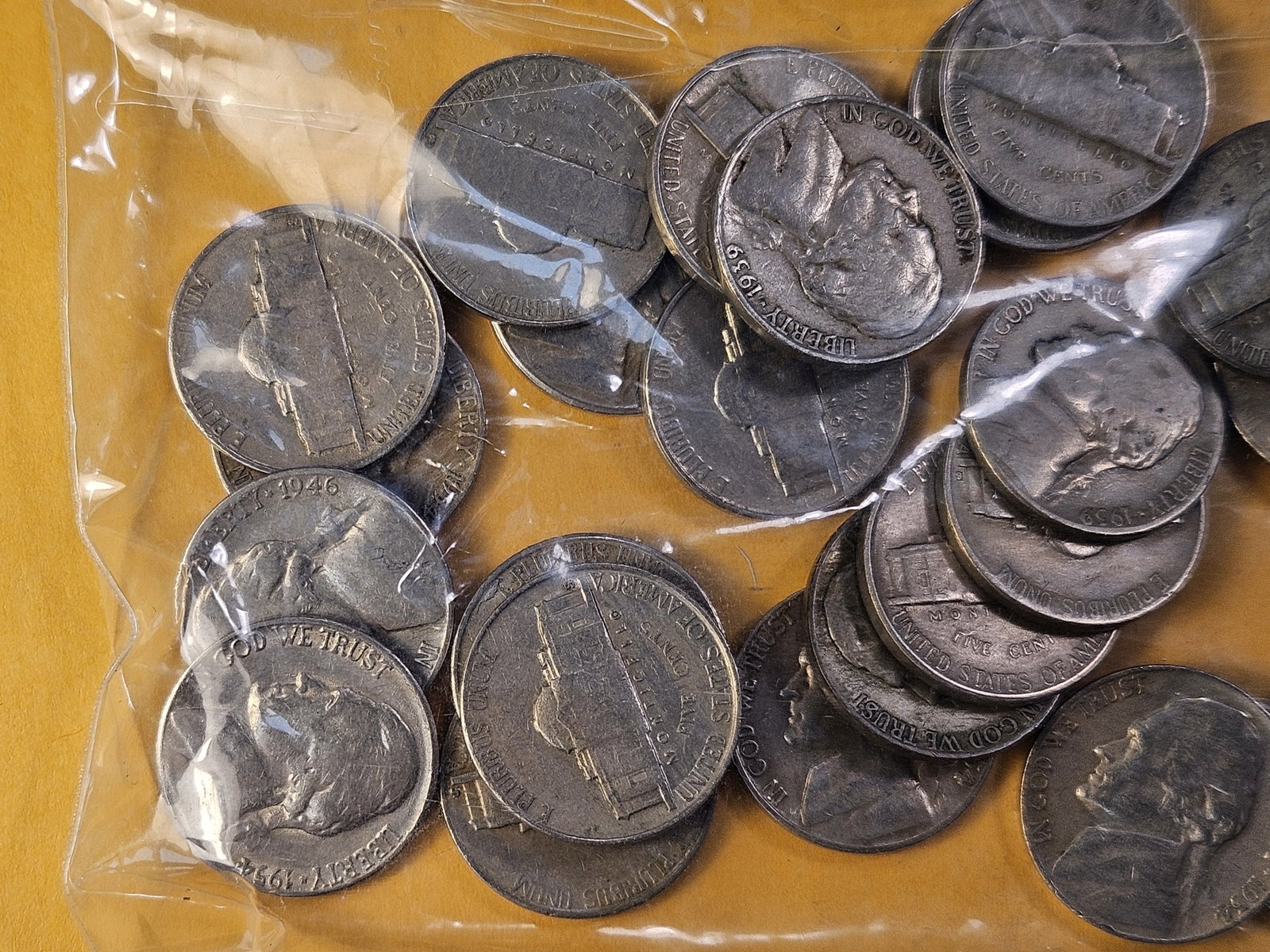 Thirty-Seven Mixed Jefferson Nickels, Three are Silver - 2