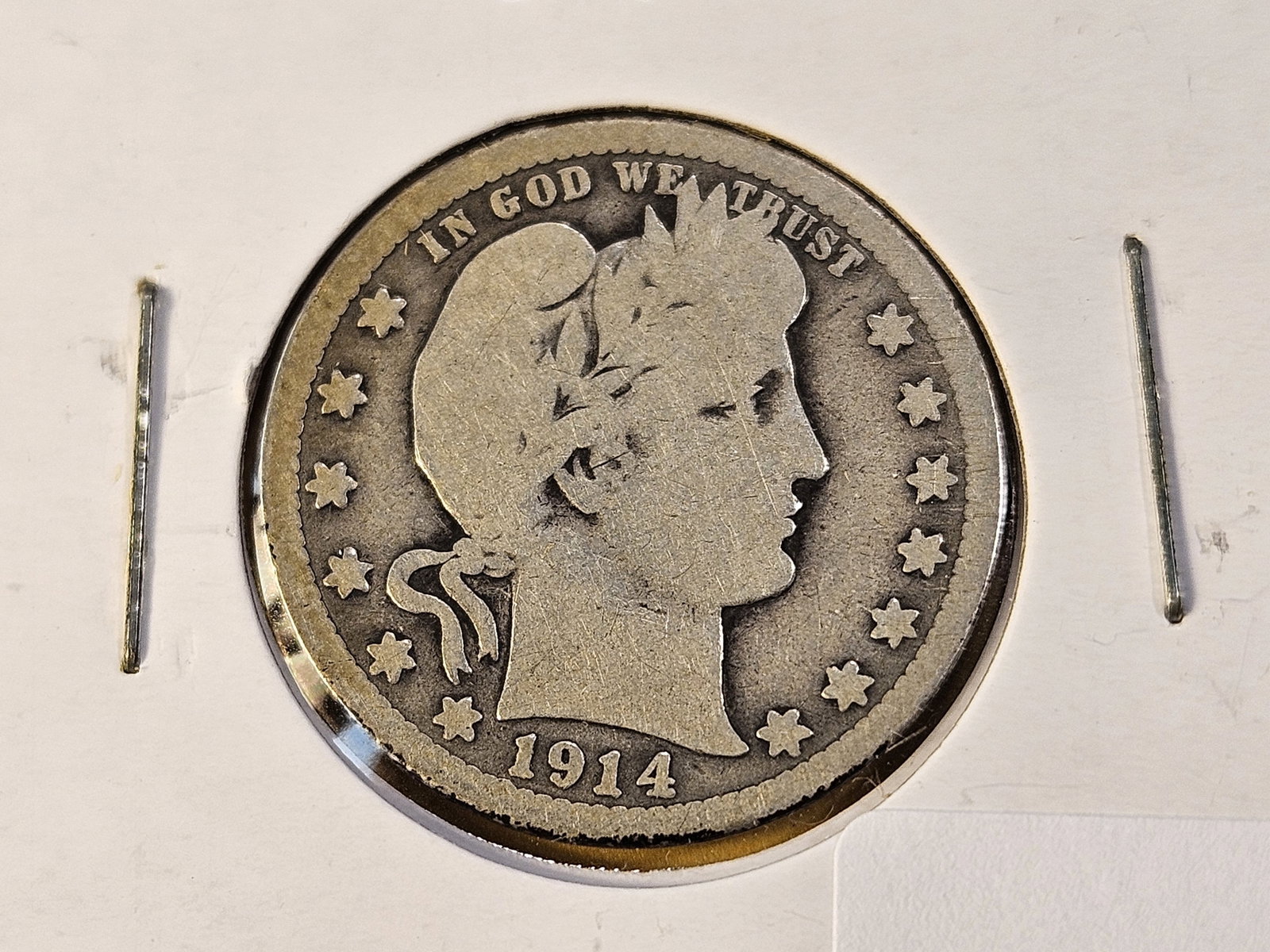 Three Circulated Barber Silver Quarters - 2