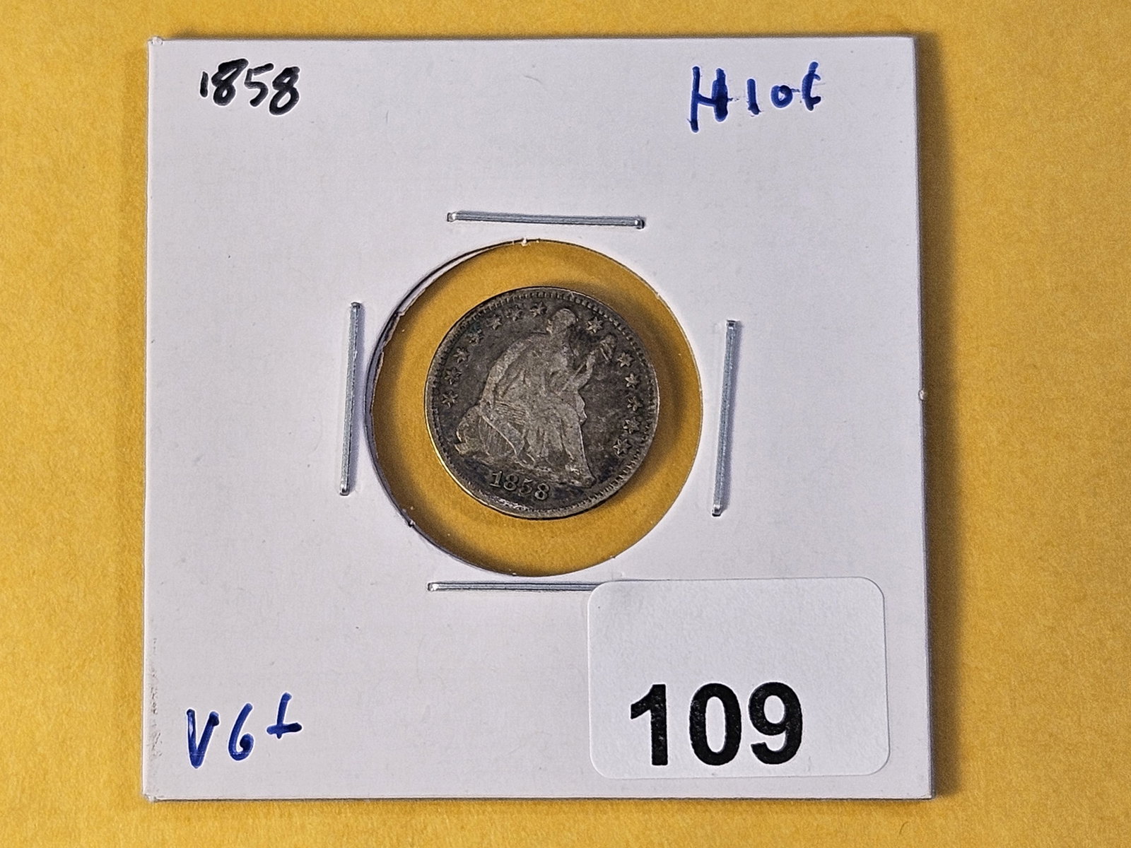 1858 Seated Liberty Silver Half Dime - 2