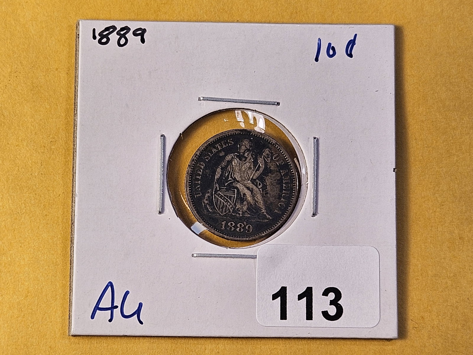 Better Grade 1889 Seated Liberty Silver Dime - 3