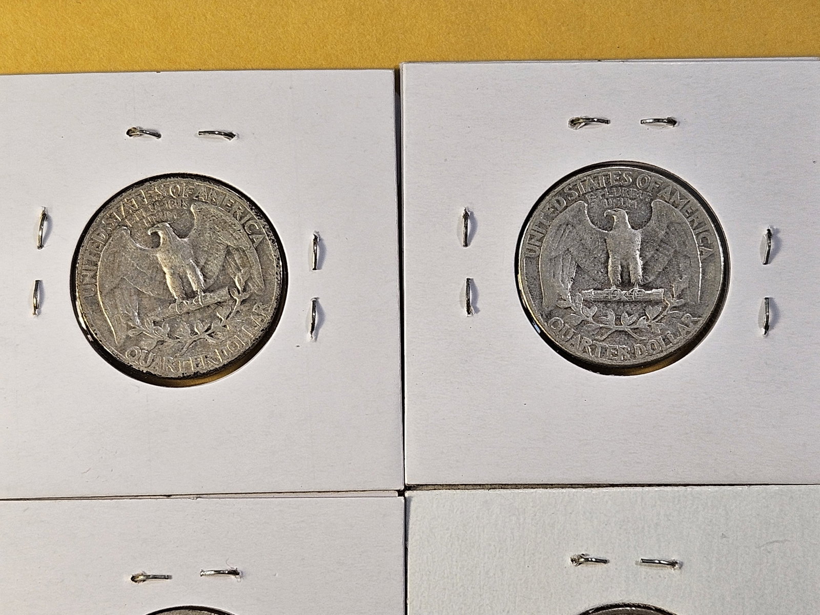 Four Circulated Washington Silver Quarters - 7