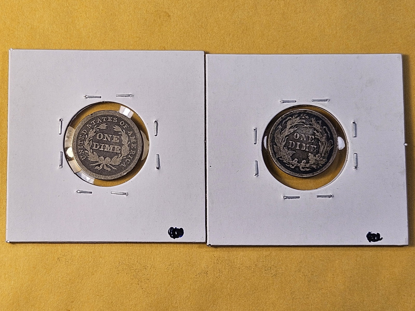 Two Circulated Seated Liberty Silver Dimes - 4