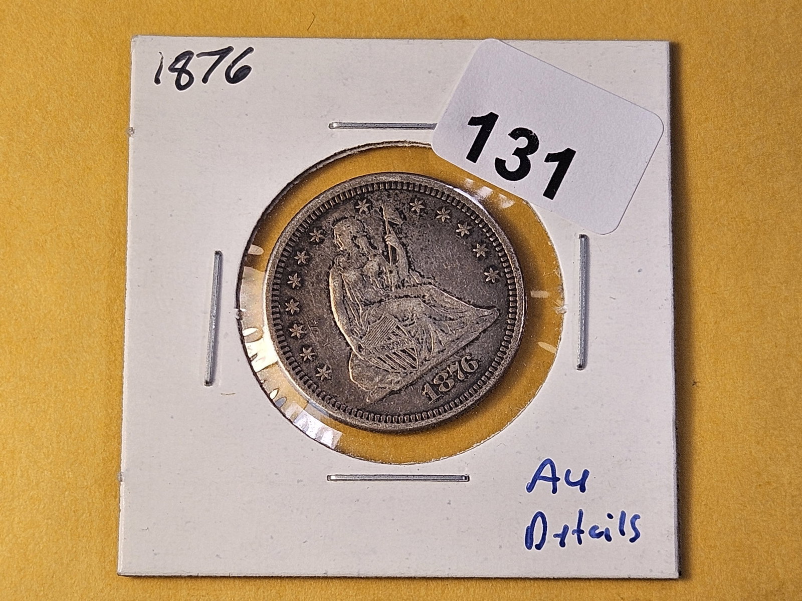 Better Grade 1876 Seated Liberty Silver Quarter - 4