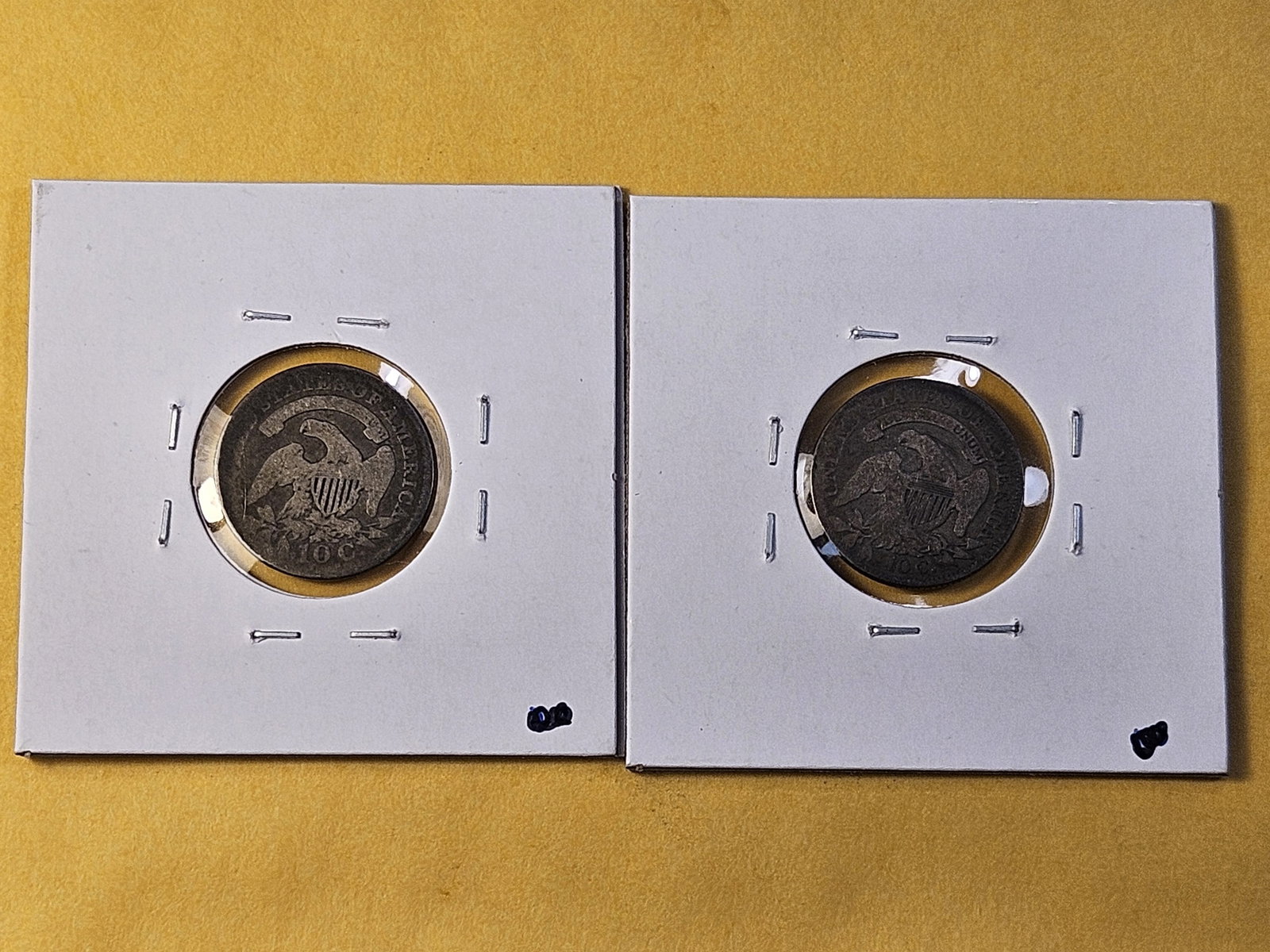Two Circulated Capped Bust Silver Dimes - 4