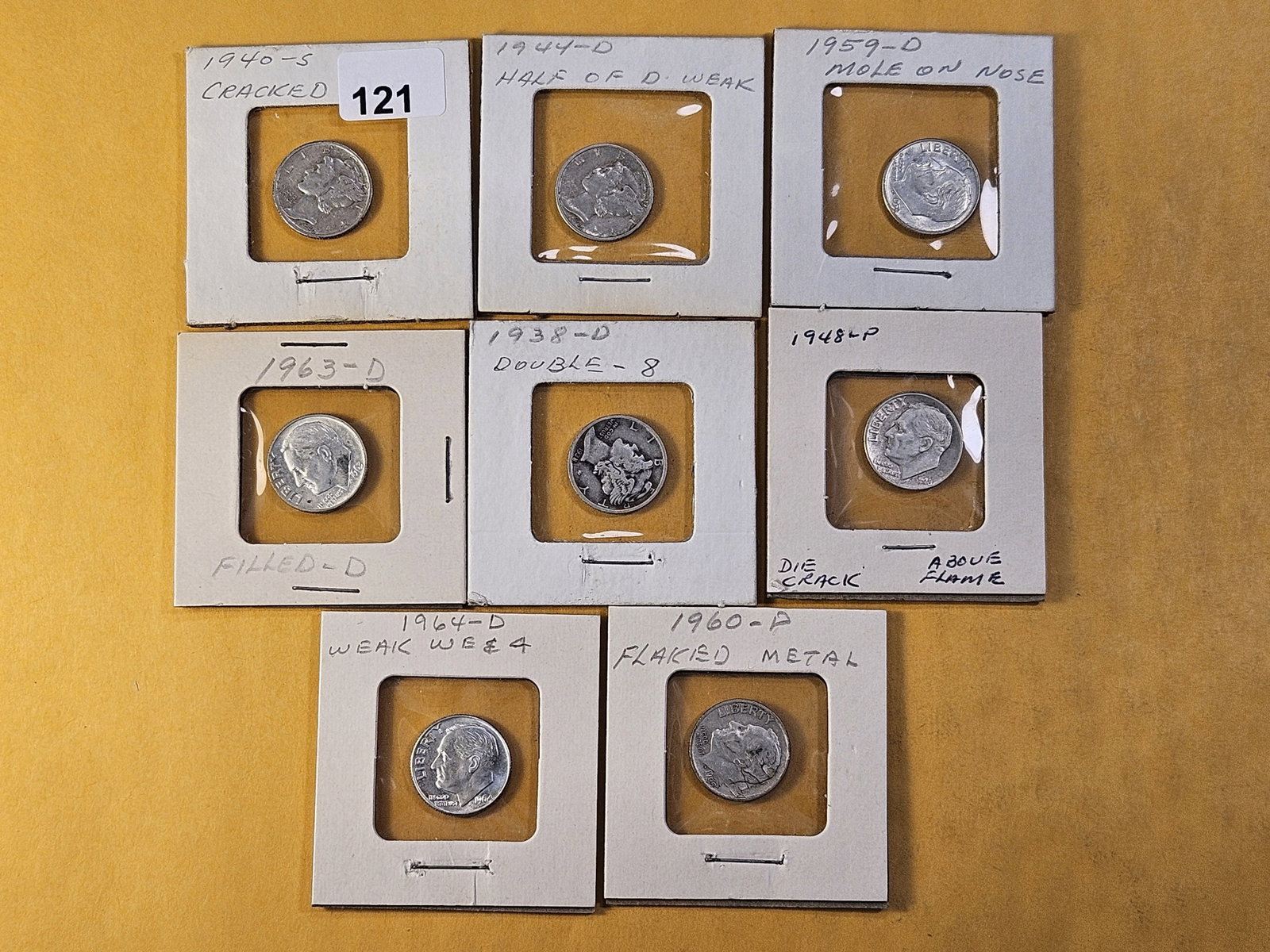 Eight Circulated Dimes with Minor Varieties (1 of 7)