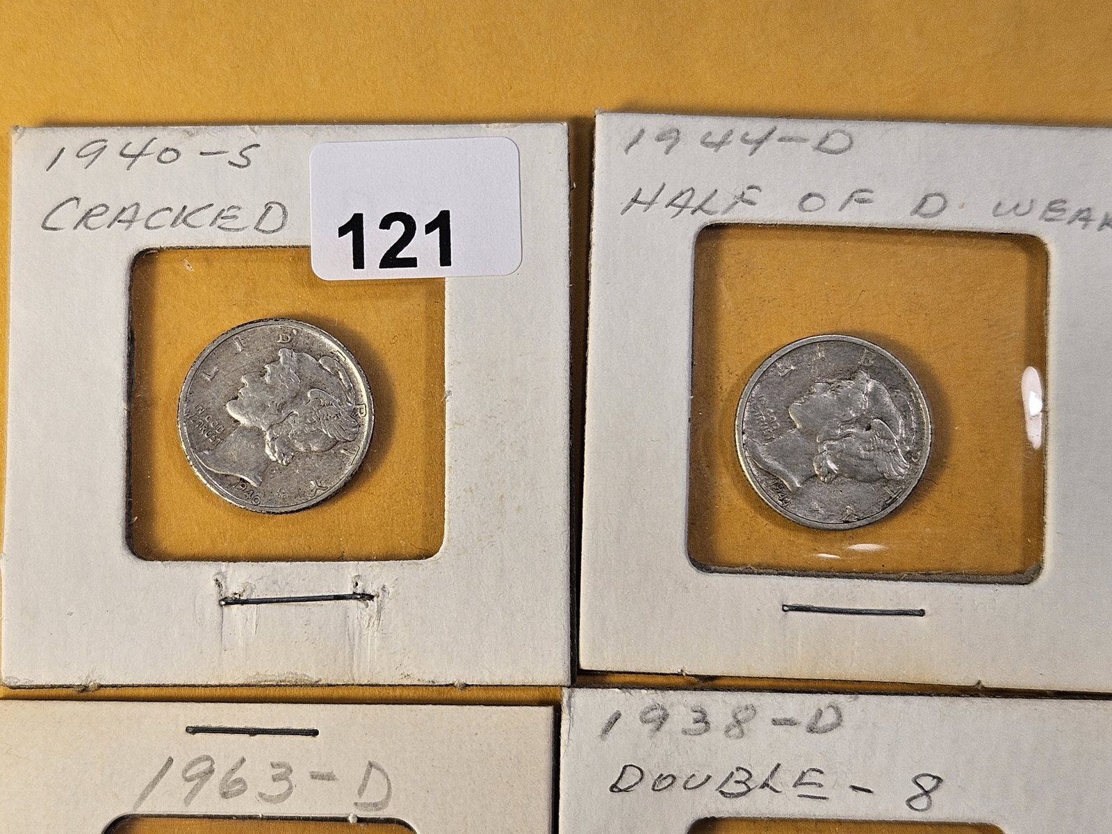 Eight Circulated Dimes with Minor Varieties - 2