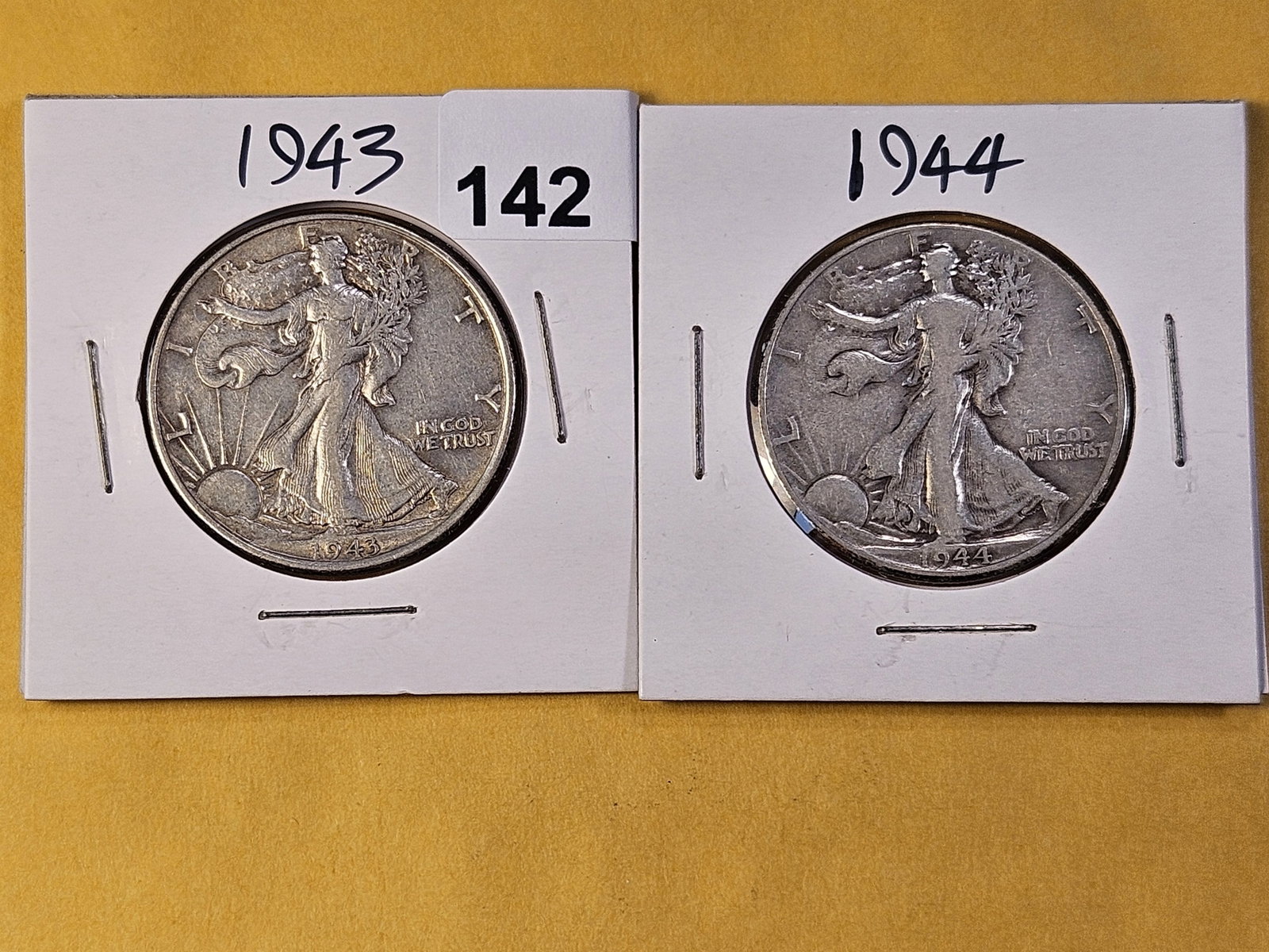 Two Circulated Walking Liberty Silver Half Dollars (1 of 6)