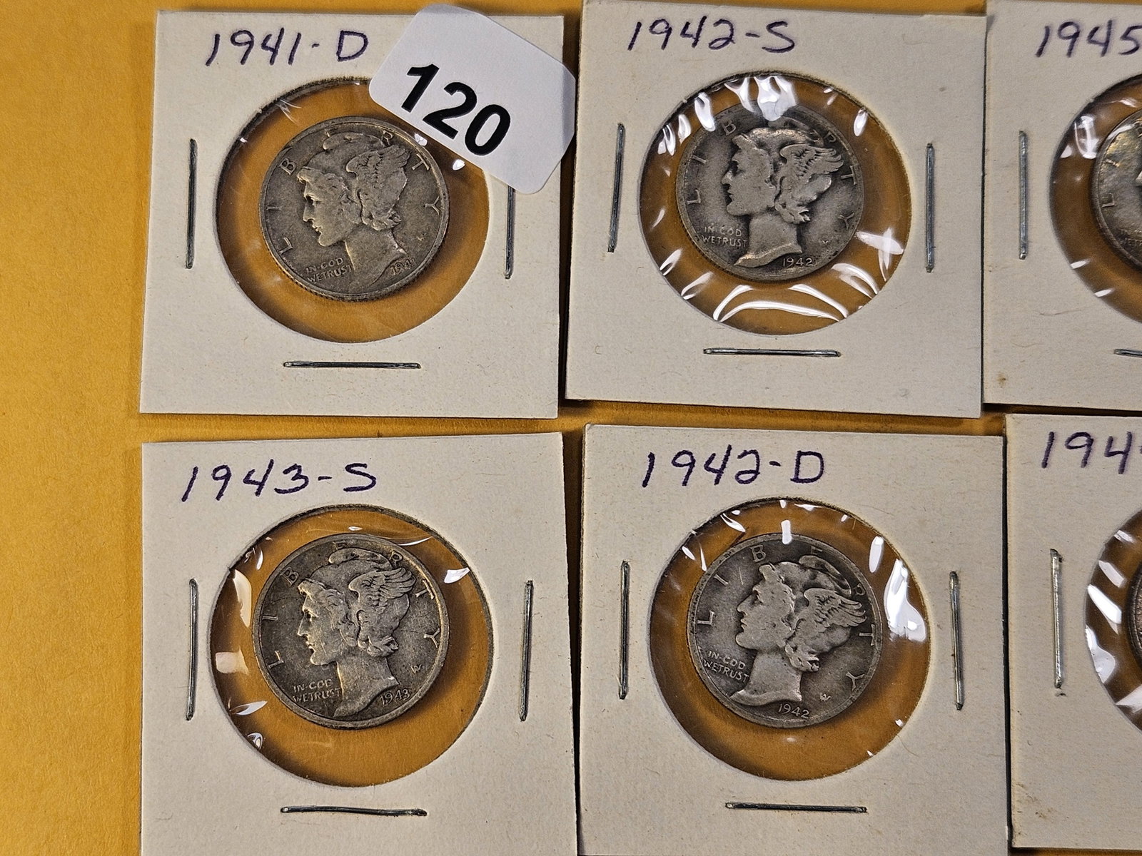 Fourteen Circulated Mercury Silver Dimes - 2
